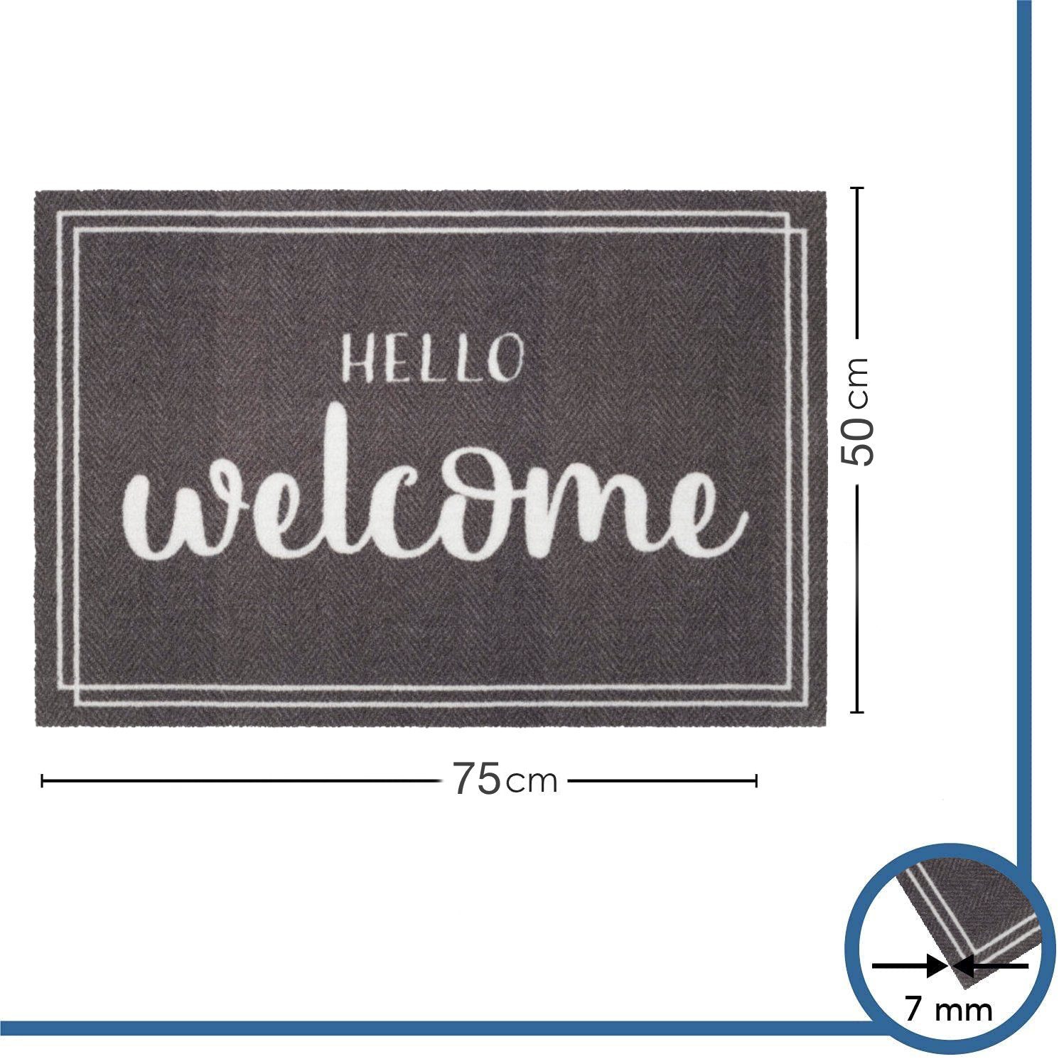 Entrando Fußmatte Schmutzfangmatte mit Welcome Muster günstig online kaufen