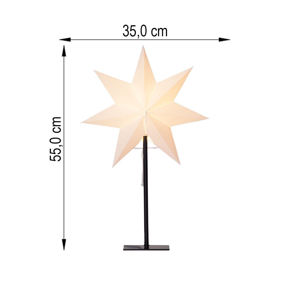 EGLO LED Dekolicht, Leuchtmittel nicht inklusive, Tischlampe Tischleuchte Stern Nachttischlampe Schirm wechselbar H 55cm