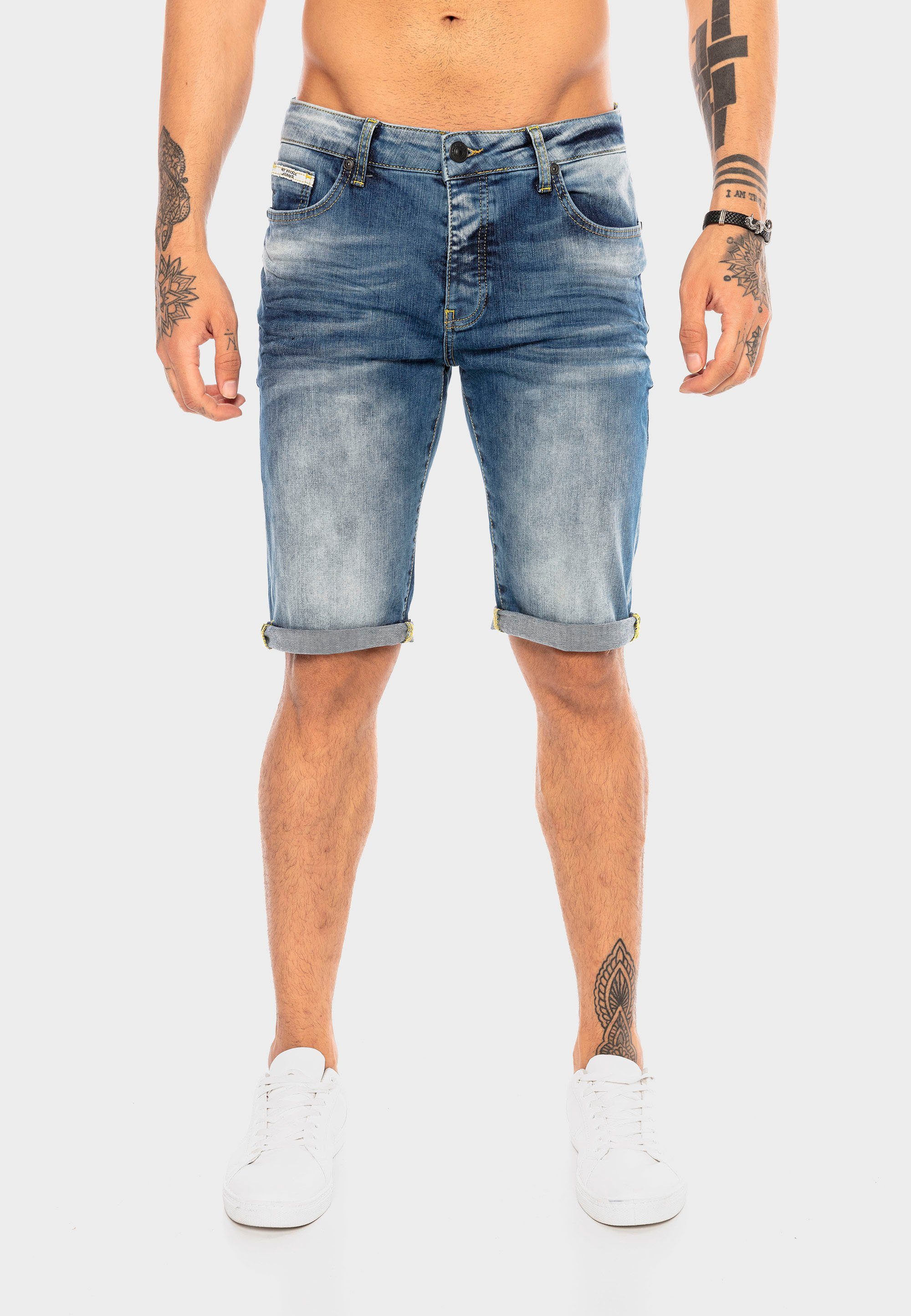 RedBridge Shorts Lexington mit Fading-Effekten dunkelblau