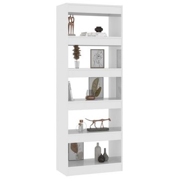furnicato Bücherregal Bücherregal/Raumteiler Hochglanz-Weiß 60x30x166cm Holzwerkstoff
