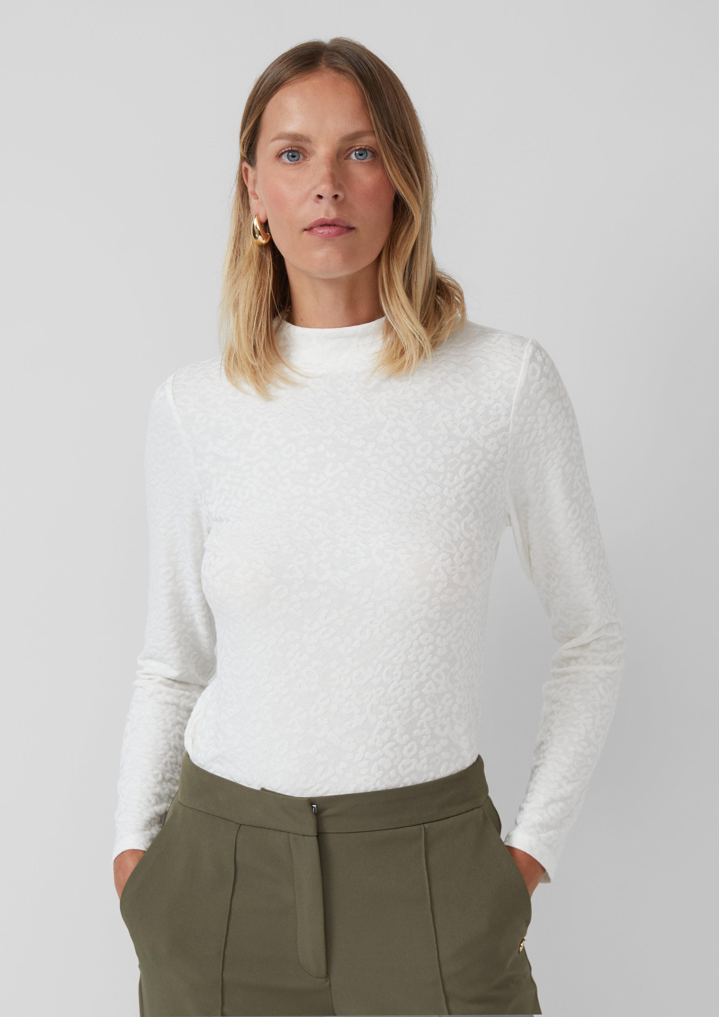 s.Oliver BLACK LABEL Langarmshirt Leicht glänzendes günstig online kaufen