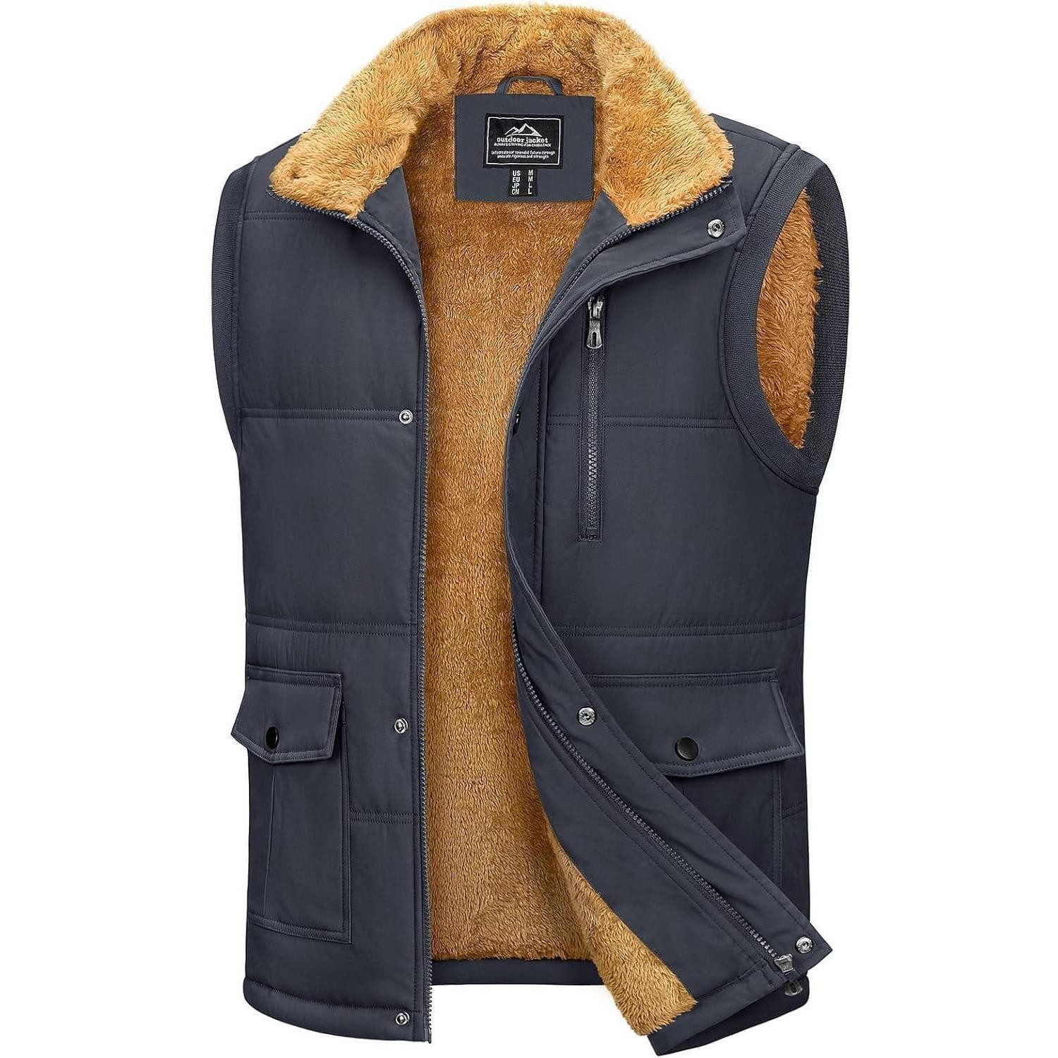 LuxusKollektion Fleeceweste Winterweste Herren Outdoor Gefüttert Warme Fleeceweste