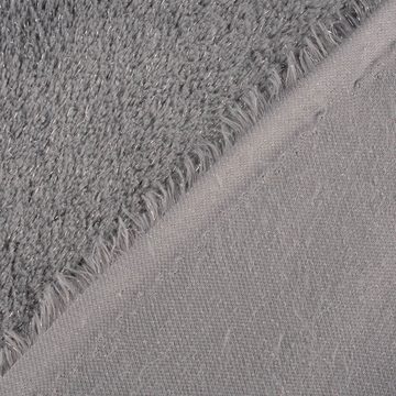 SCHÖNER LEBEN. Stoff Fellimitat Kunstfell mit Lurex Glitzer grau silberfarbig 1,5m Breite