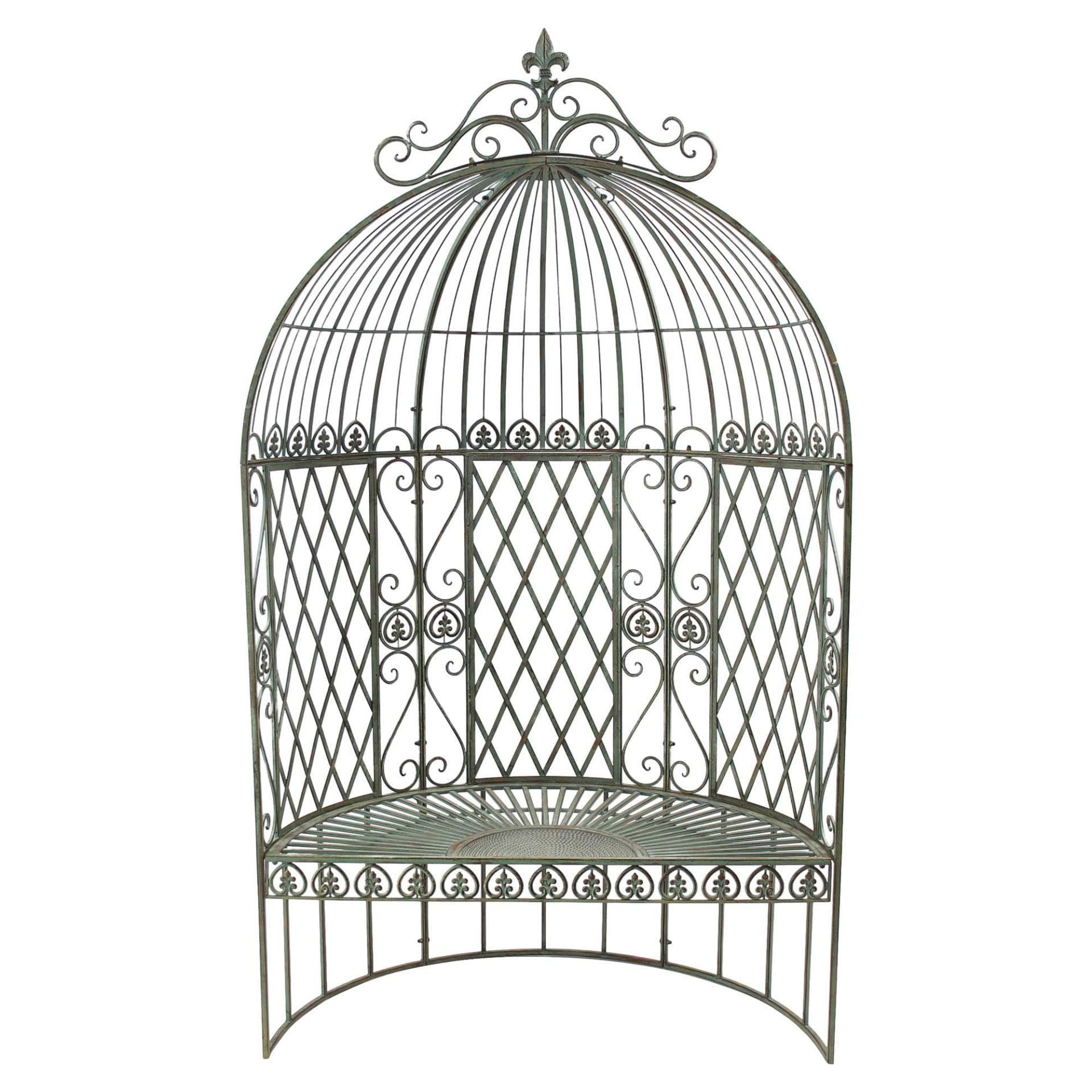 Dekoleidenschaft Gartenbank "Romantique" Metall Sitzbank wetterfest 2-Sitzer Gartenbank Metallbank