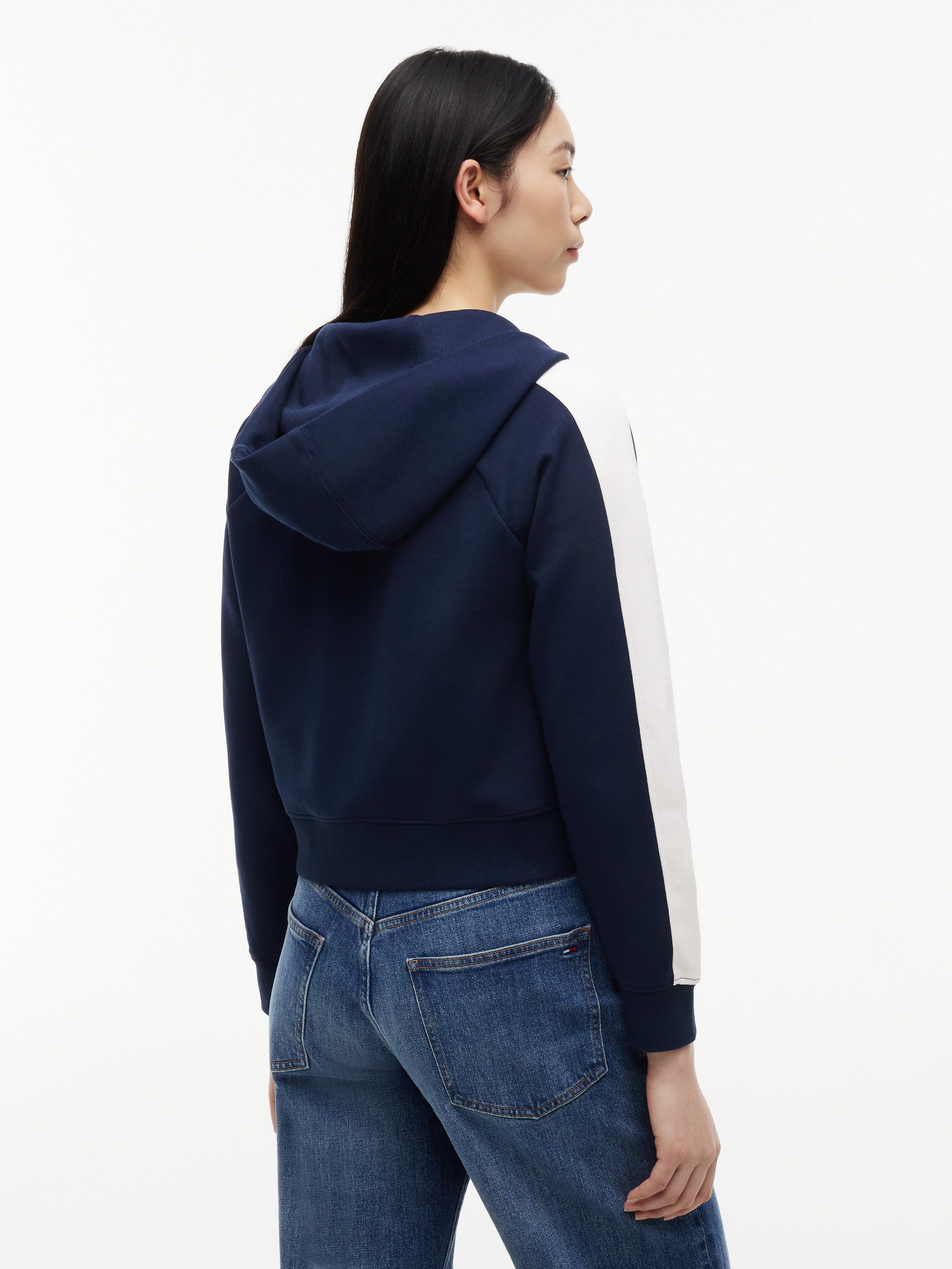 Tommy Jeans Kapuzensweatjacke TJW REG BADGE TRACK HOOD EXT Baumwollmischung, Kapuze