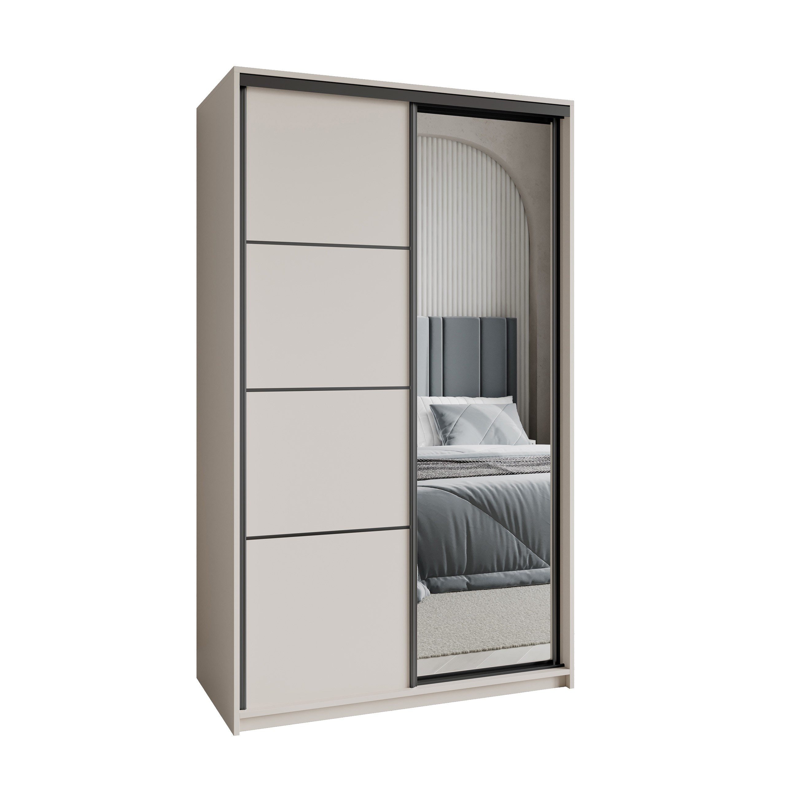 Masseno Schwebetürenschrank VARO Kleiderschrank mit Spiegel günstig online kaufen