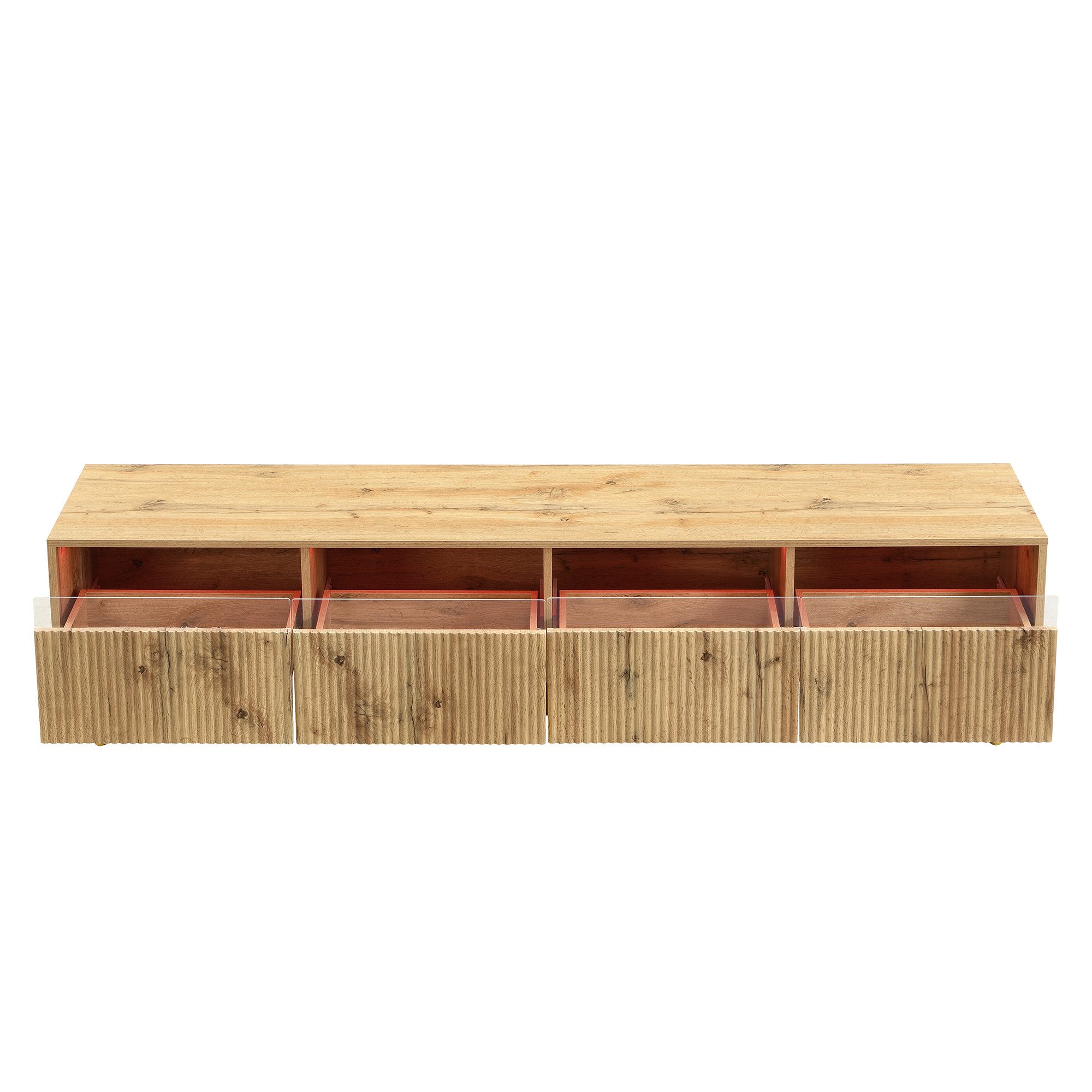 kowdom TV-Schrank TV-Schrank 178 cm, 4 Schubladen, Holzoptik, minimalistisch (TV-Schrank, Einzelschrank) TV-Schrank, 178 cm, 4 Schubladen, Holzoptik, 50 kg Belastbarkeit