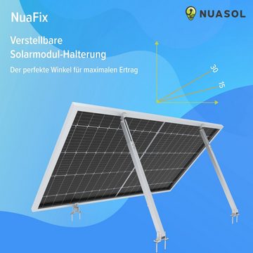 NuaSol verstellbar Neigungswinkel 15° - 60° siber / schwarz Solarmodul-Halterung, (Set)