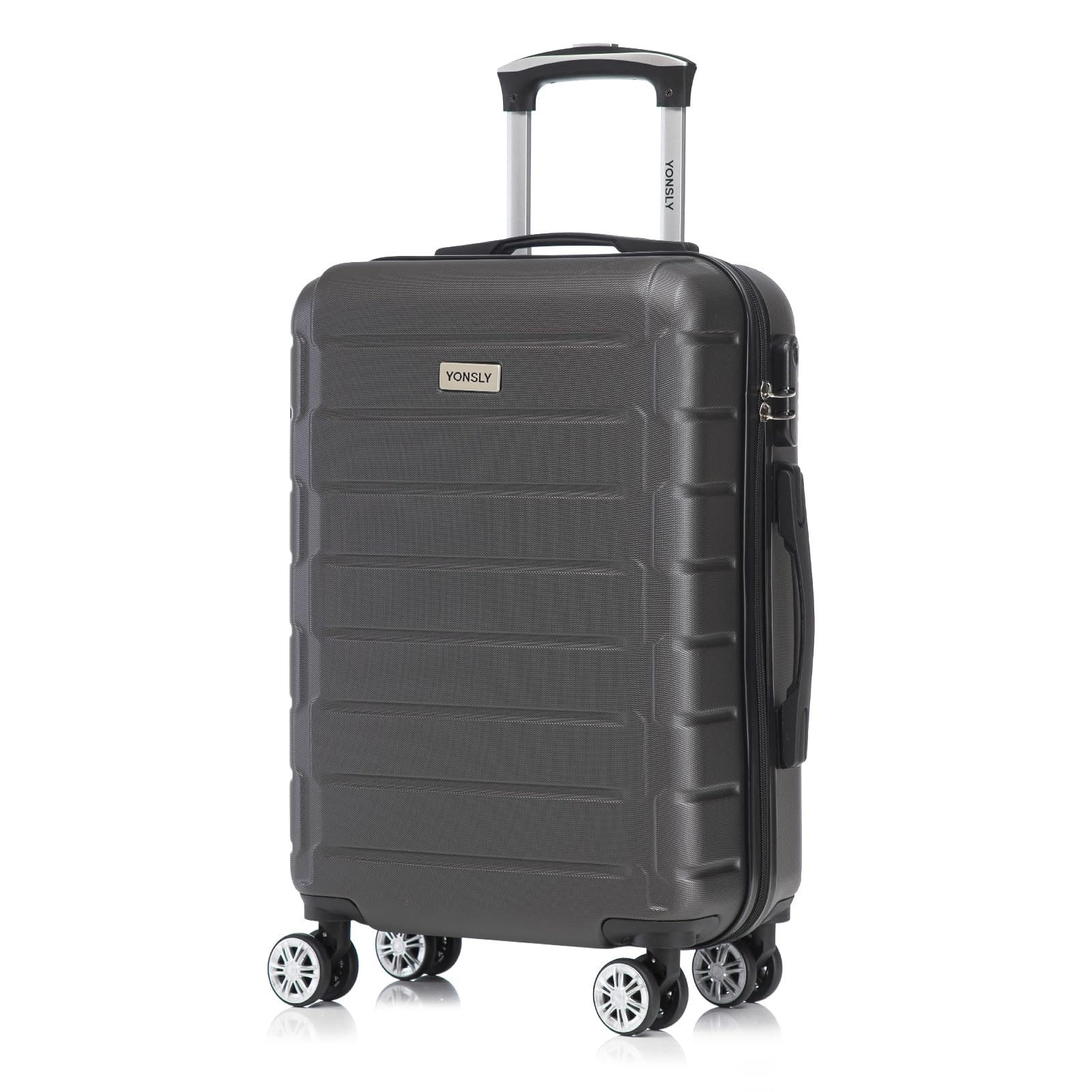 yonsly Trolley Hartschalen-Trolley Hartschalenreisekoffer mit Zahlenschloss, 4 Rollen, Wasserabweisend Kratzfest Robust