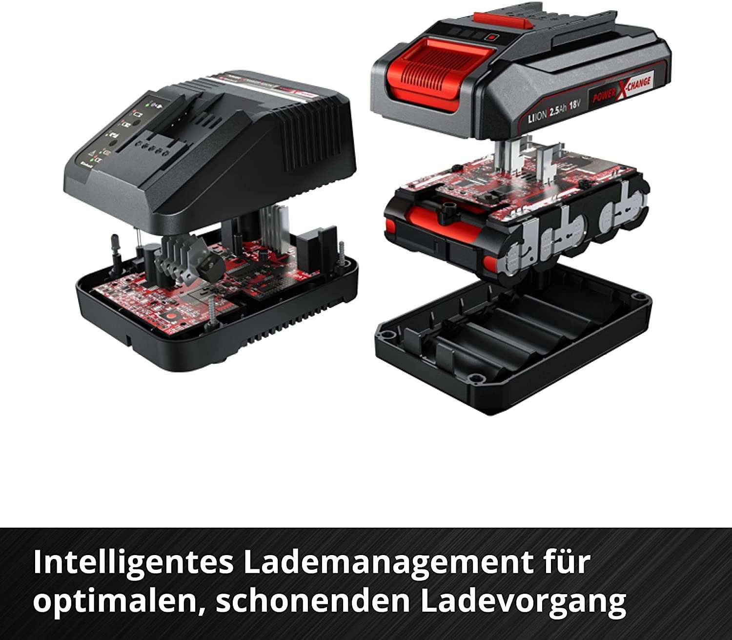 Einhell 3 x Original Einhell 4,0 Ah Akku + Ladegerät Power X-Change Li-Ion 18V Akku Starter-Set (4 St)