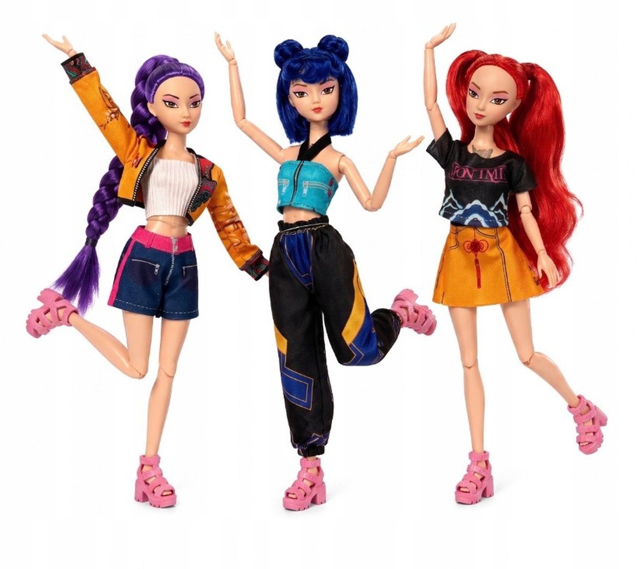 KPop Demon Hunters Babypuppe K-Pop Demon Hunters Puppen Set 3 Figuren Musik Licht 30 cm (3-tlg)