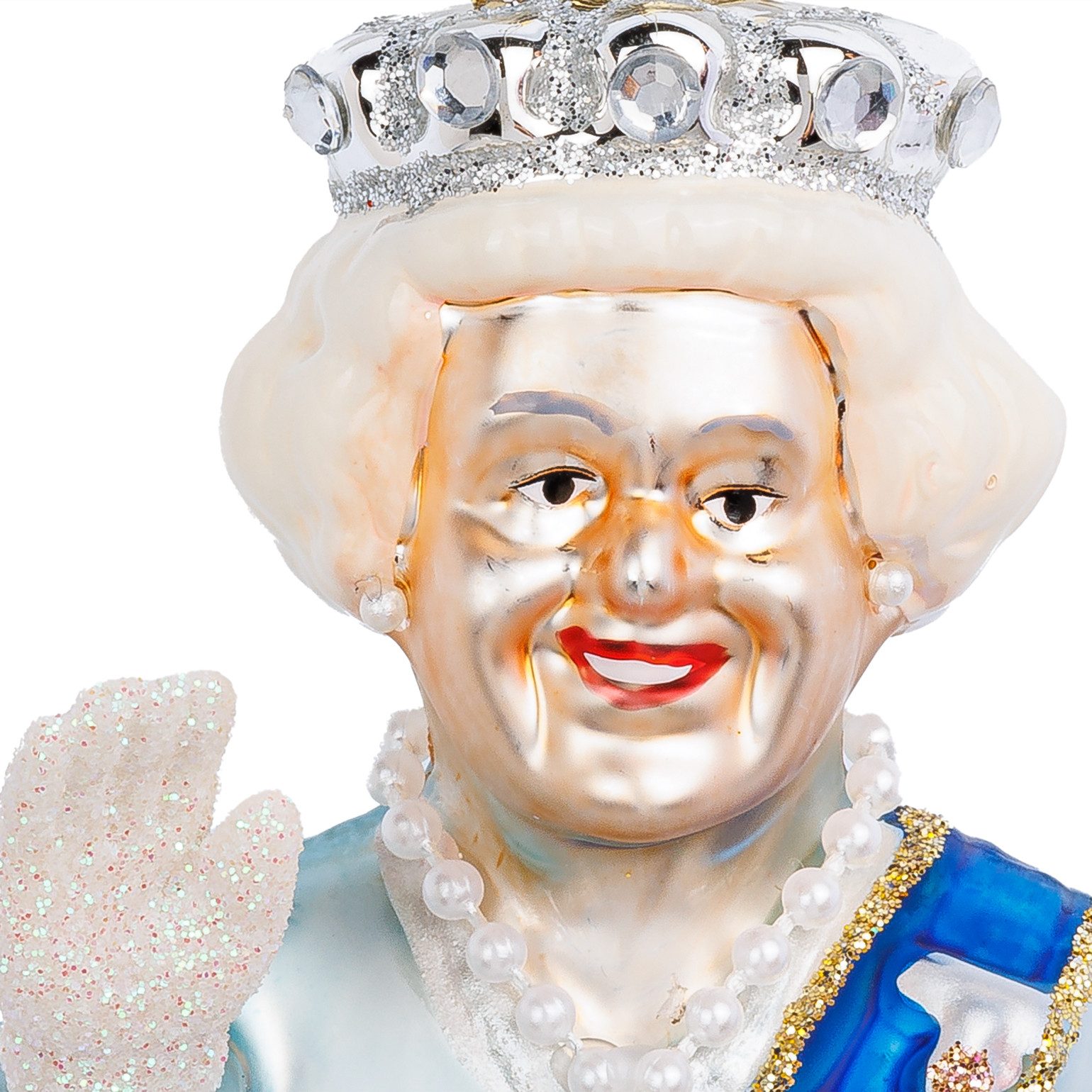 SIKORA Christbaumschmuck Queen Elizabeth besondere Weihnachtskugel Glas Anhänger – BS011, Christbaumschmuck Deko - traditionell, witzig & außergewöhnlich – Bild 4 von 4