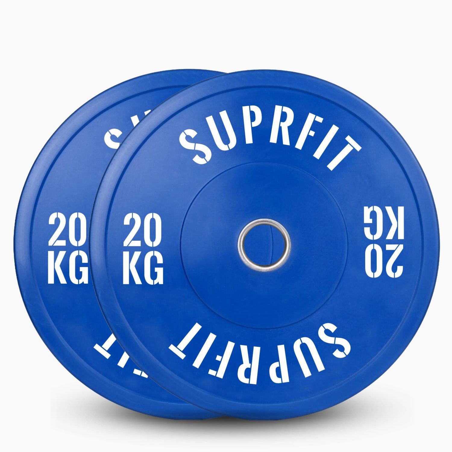 SF SUPRFIT Hantelscheiben Colored Bumper Plate White Logo (Paar) Blau