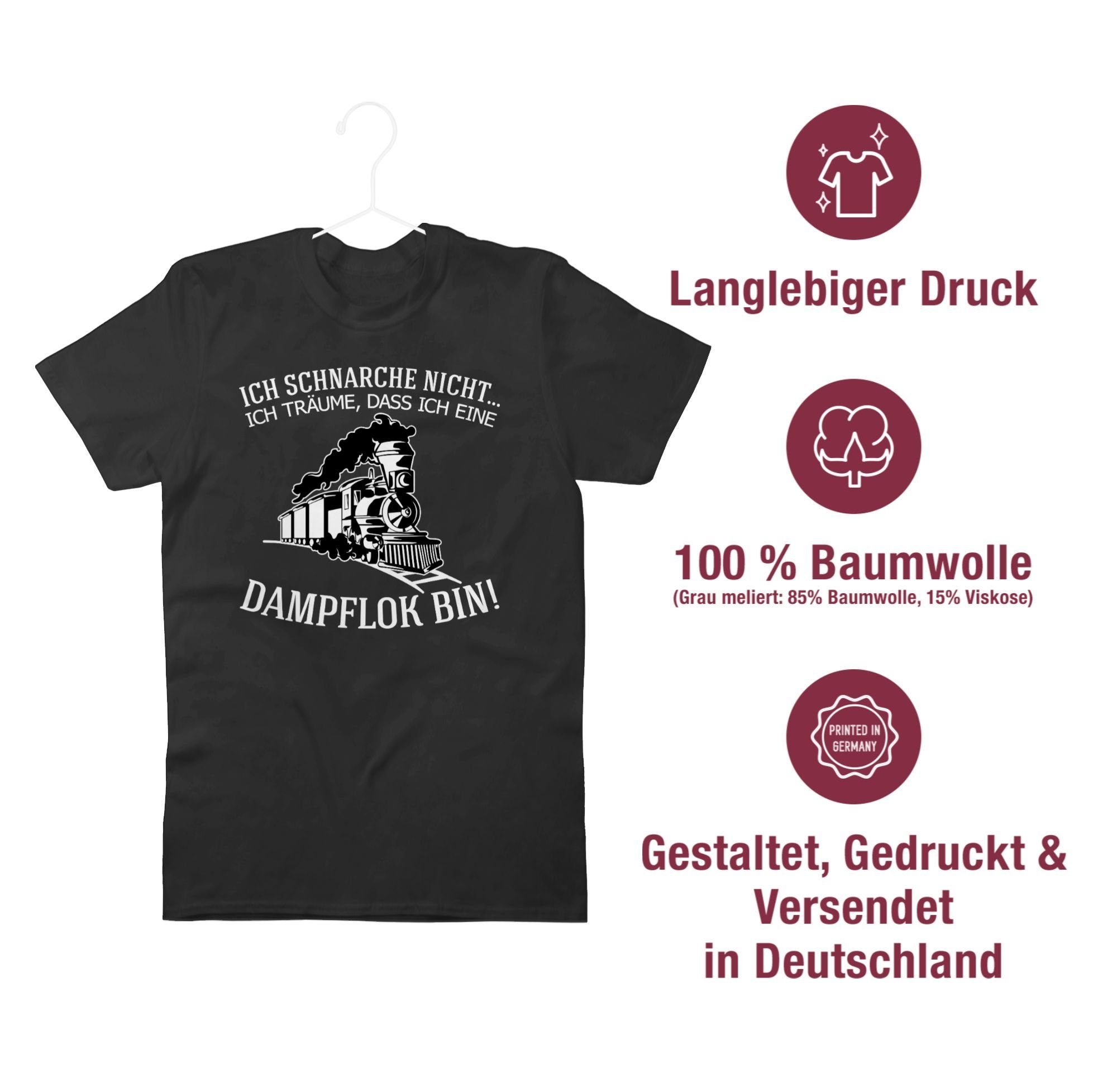 Shirtracer T-Shirt Ich schnarche nicht Ich träume dass ich eine Dampflok bin - Geschenk L Hobby Outfit