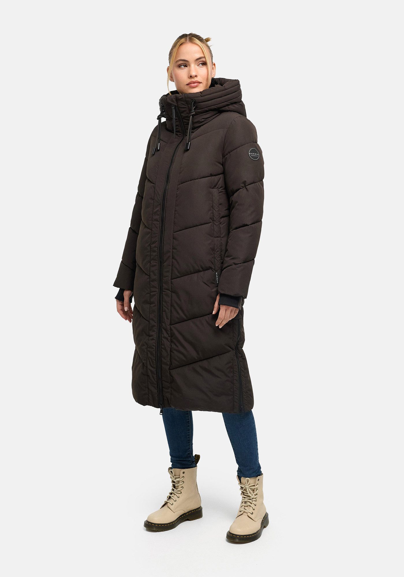 Marikoo Winterjacke Nadaree XVI Stepp Mantel mit großer Kapuze – Bild 3 von 5