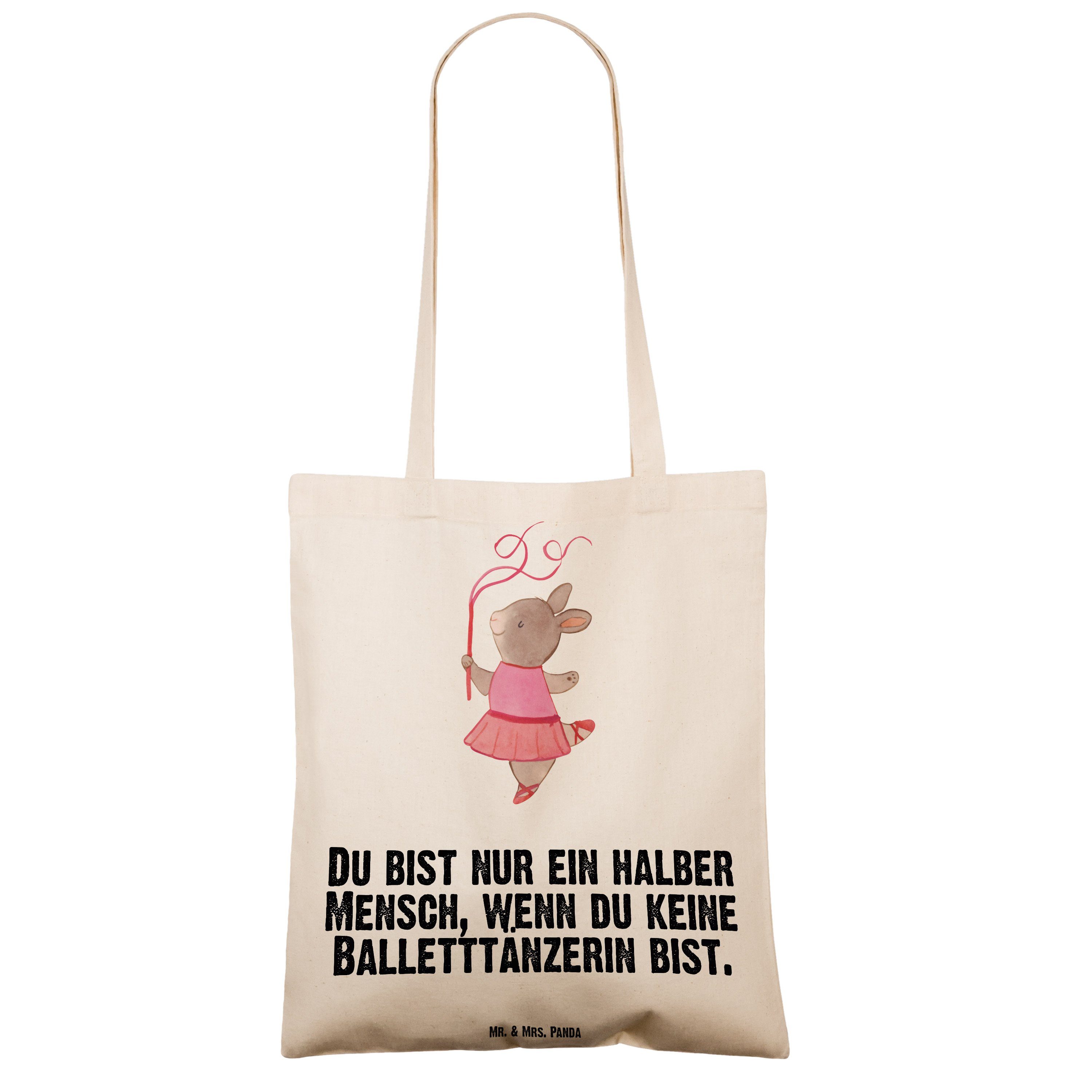 Geschenk, Mrs. - tanzen, & Herz Panda Transparent Balletttänzerin Tragetasche Mr. - Arbeitskol (1-tlg) mit