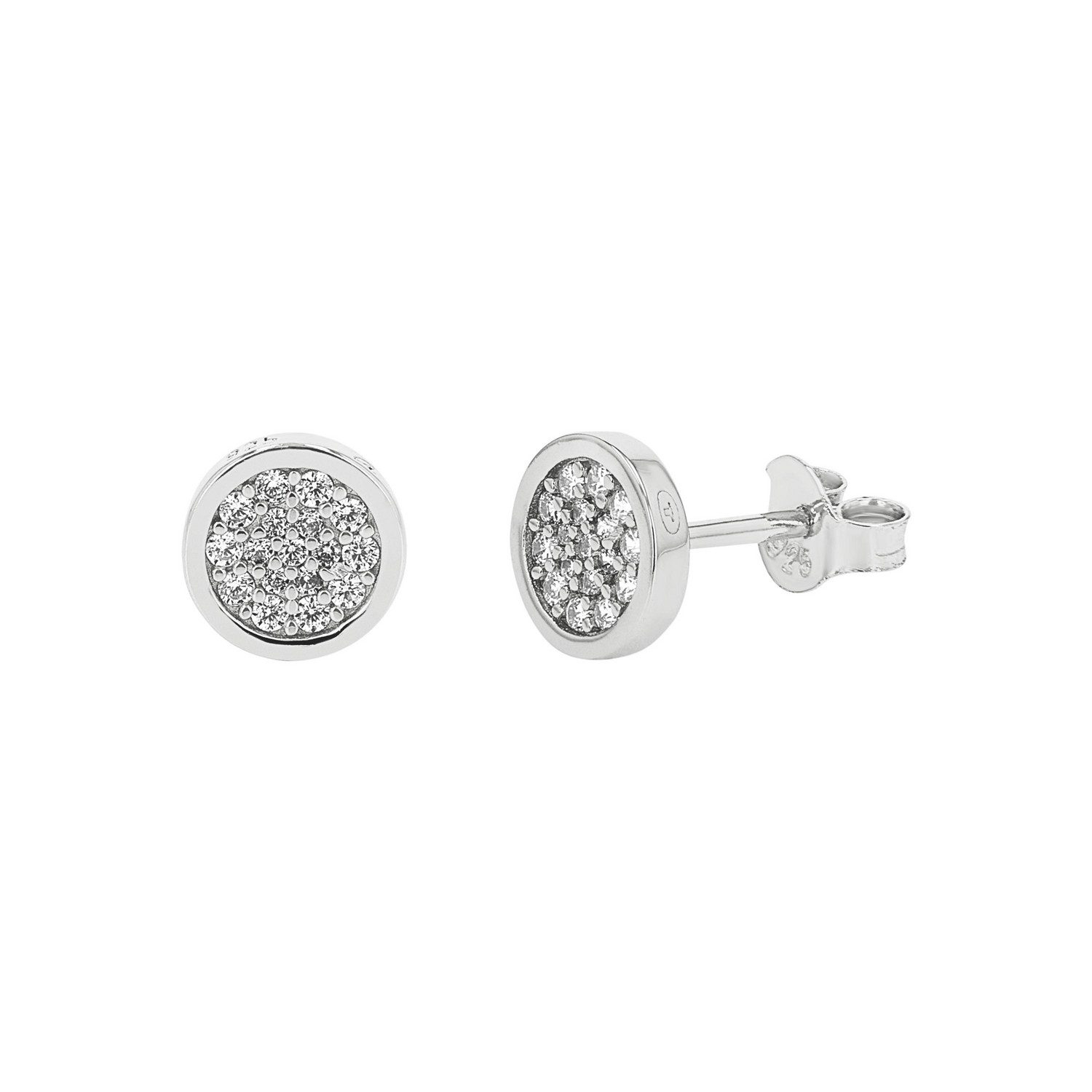 TOM TAILOR Paar Ohrstecker Schmuck Geschenk Silber 925 Kreis rund, mit Zirkonia (synth)