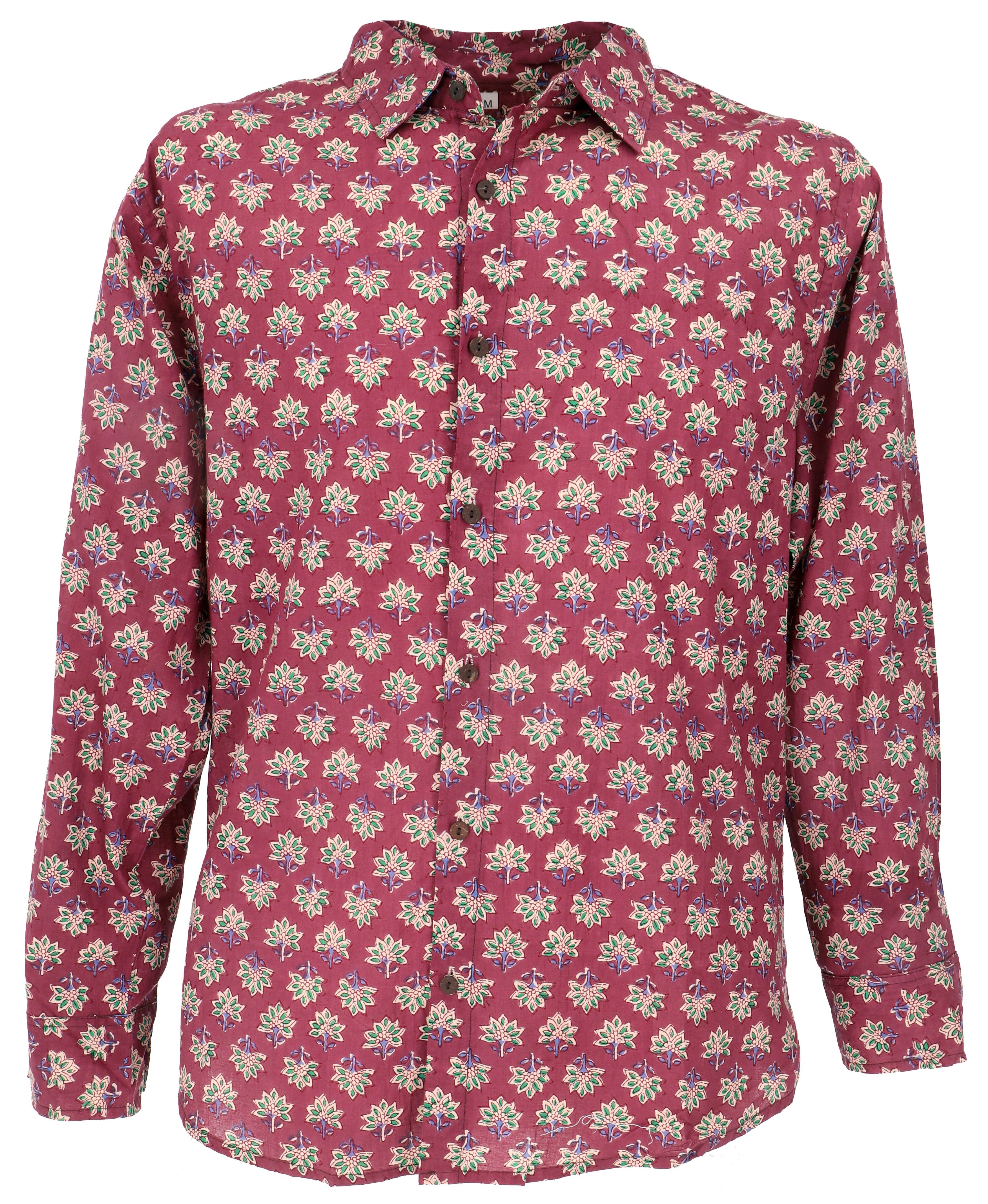 Guru-Shop Hemd & Shirt Bedrucktes Hemd, Freizeithemd, Baumwollhemd -.. Ethno Style, alternative Bekleidung