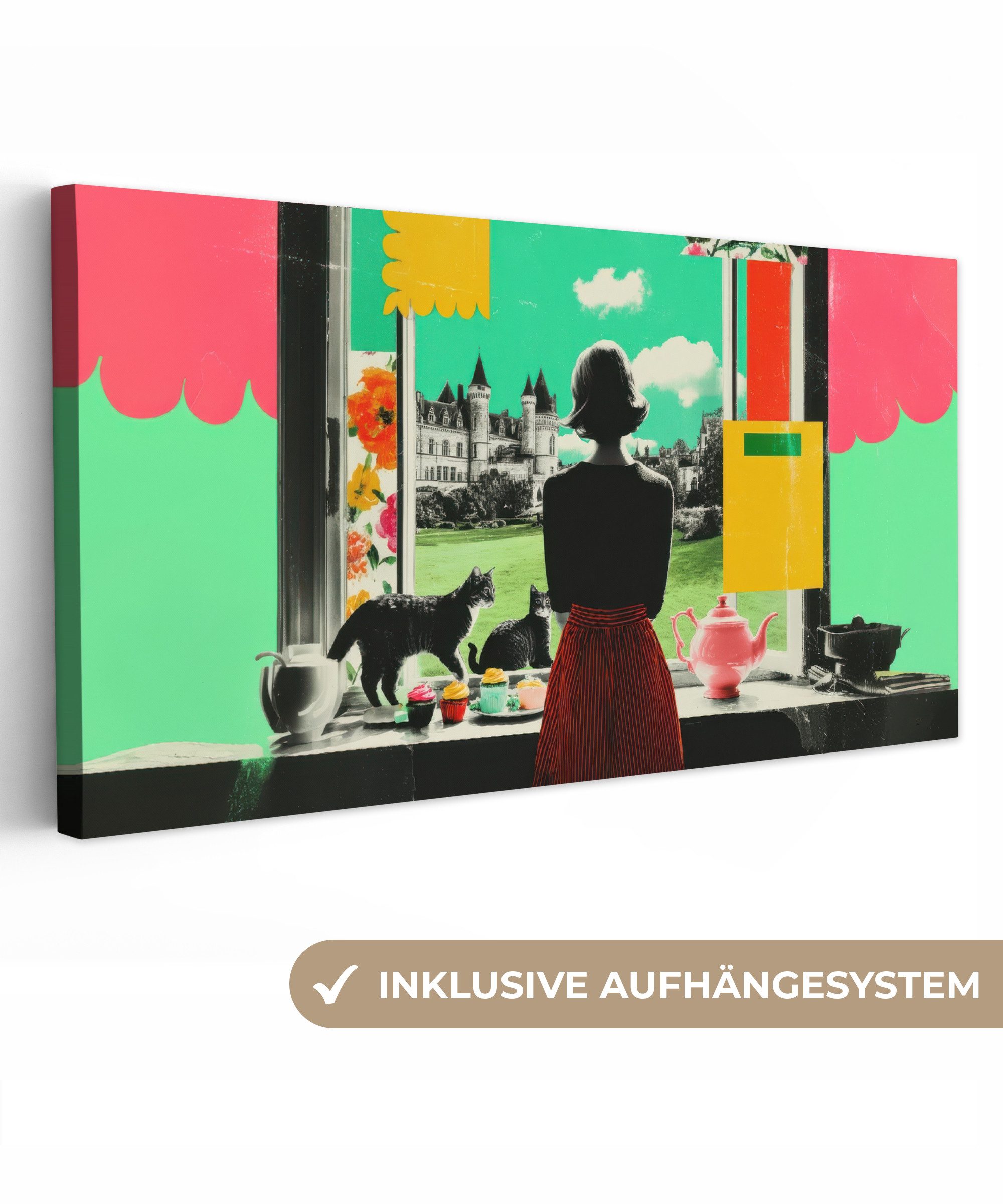 Frau – Katze – Schloss