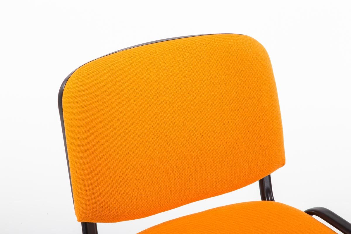 TPFLiving Besucherstuhl Keen mit - Gestell: Messestuhl), - - hochwertiger schwarz (Besprechungsstuhl Warteraumstuhl Metall Konferenzstuhl orange Sitzfläche: - Polsterung Stoff