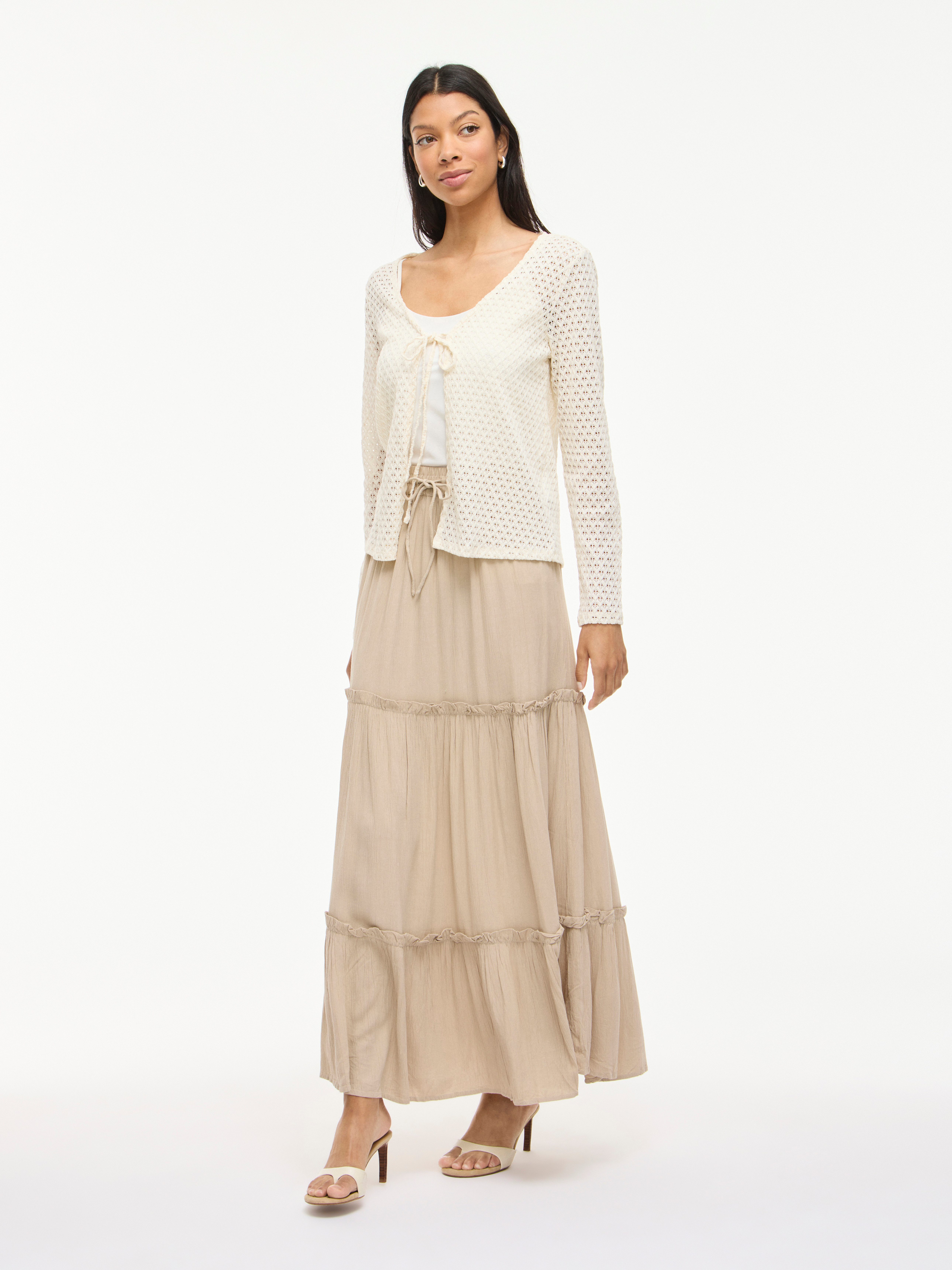 Vila Maxirock VIMESA HW MAXI SKIRT - NOOS mit Rüschen – Bild 4 von 5