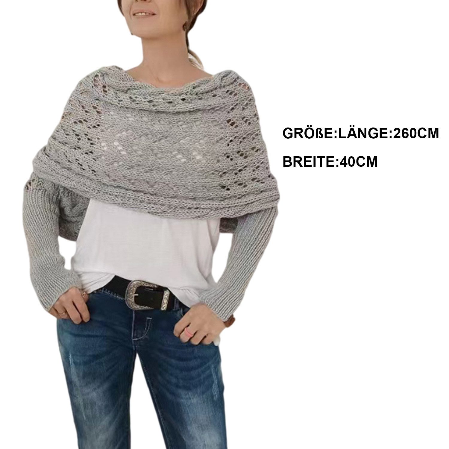 Refttenw Schal mit Ärmeln Damen WickelPullover günstig online kaufen