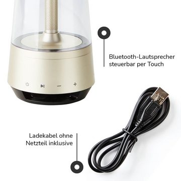 mokebo Tischleuchte Die Klangvolle, Akku Tischlampe kabellos, & dimmbar, tragbare Nachttischlampe