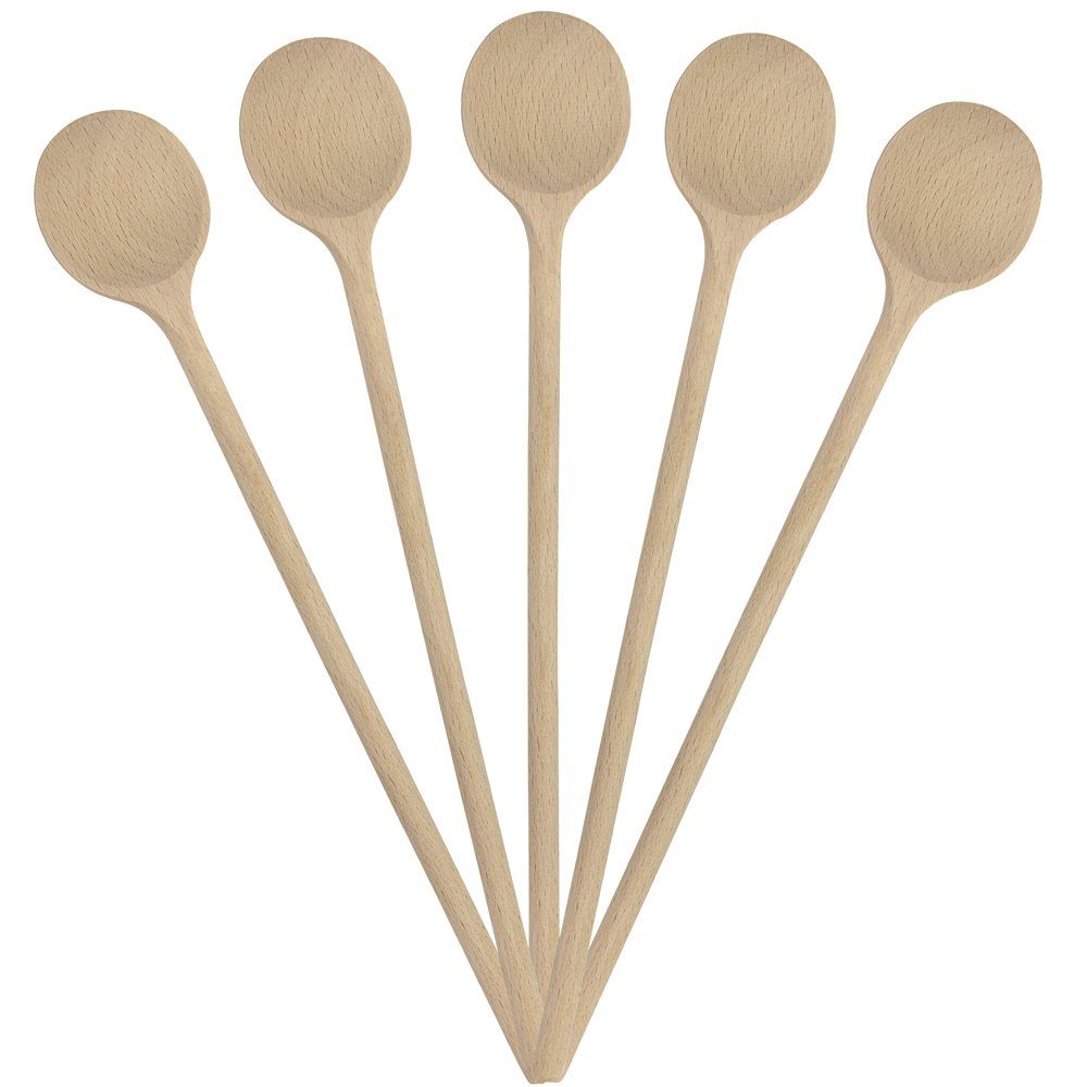Grillplanet Kochlöffel 25 x Holzkochlöffel Kochlöffel Holzlöffel 35 cm rund