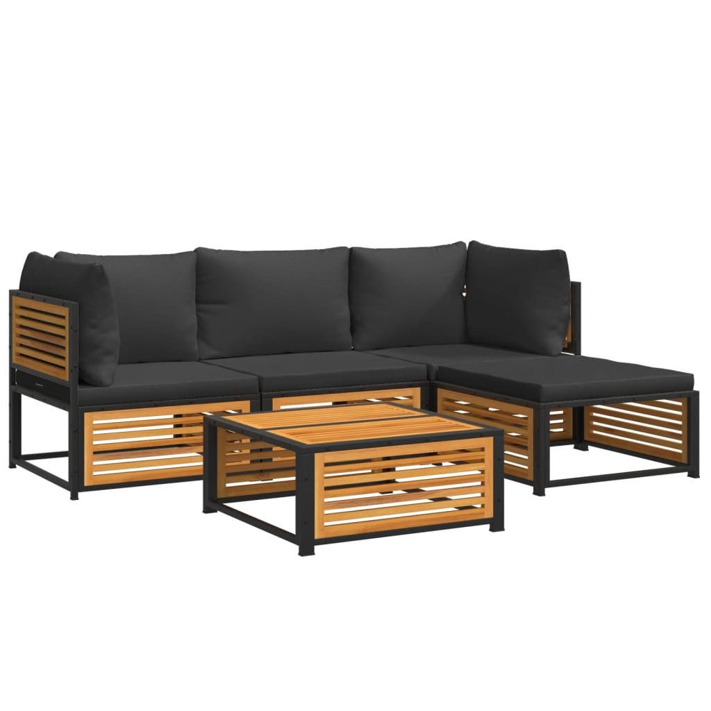vidaXL Gartenlounge-Set 5-tlg. Garten-Sofagarnitur mit Kissen günstig online kaufen
