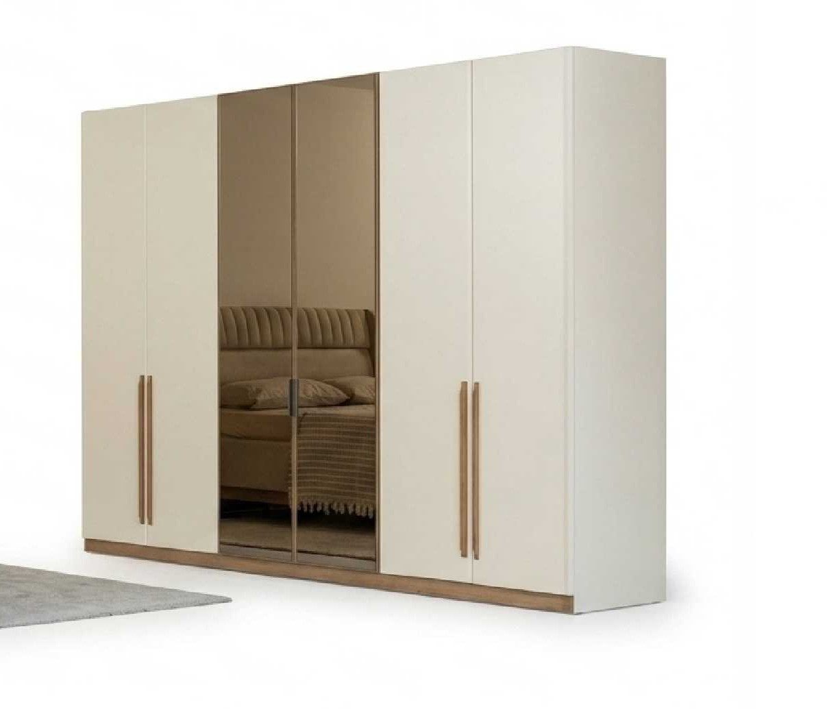 Xlmoebel Kleiderschrank Kleiderschrank Beige Modern Luxus Drehtuerenschrank Schrank (1-tlg)