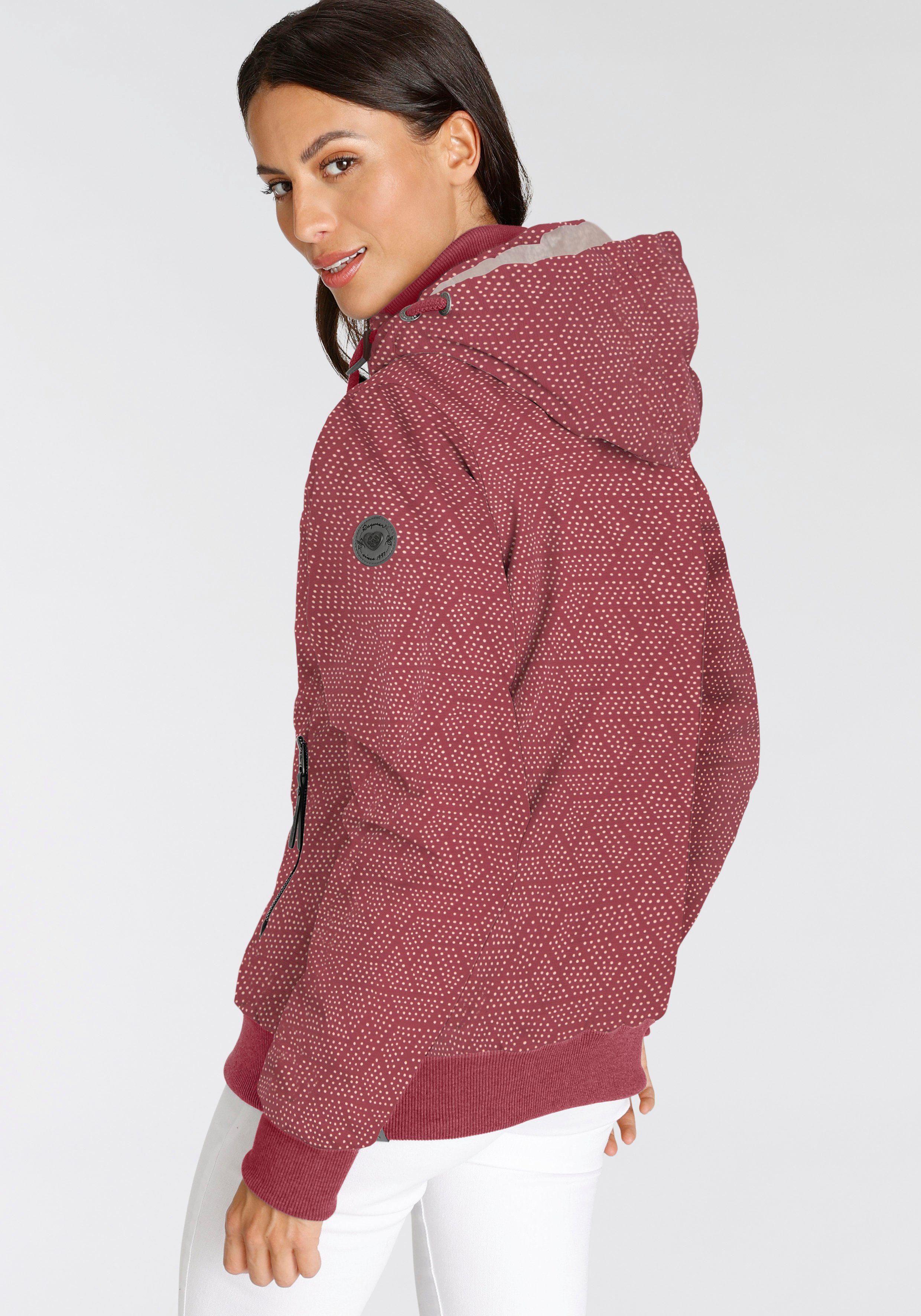 Muster Outdoorjacke RASPBERRY O NUGETTKA PRINT mit Ragwear Pünktchen