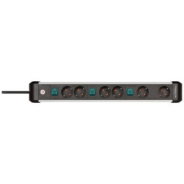 Brennenstuhl Premium-Alu-Line Steckdosenleiste 6-fach Steckdosenleiste, mit Schalter, erhöhter Berührungsschutz