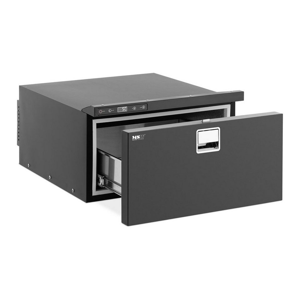 MSW Elektrische Kühlbox Auto-Kühlschrank/gefrierschrank - mit Schublade -  12/24V - 40L Stahl