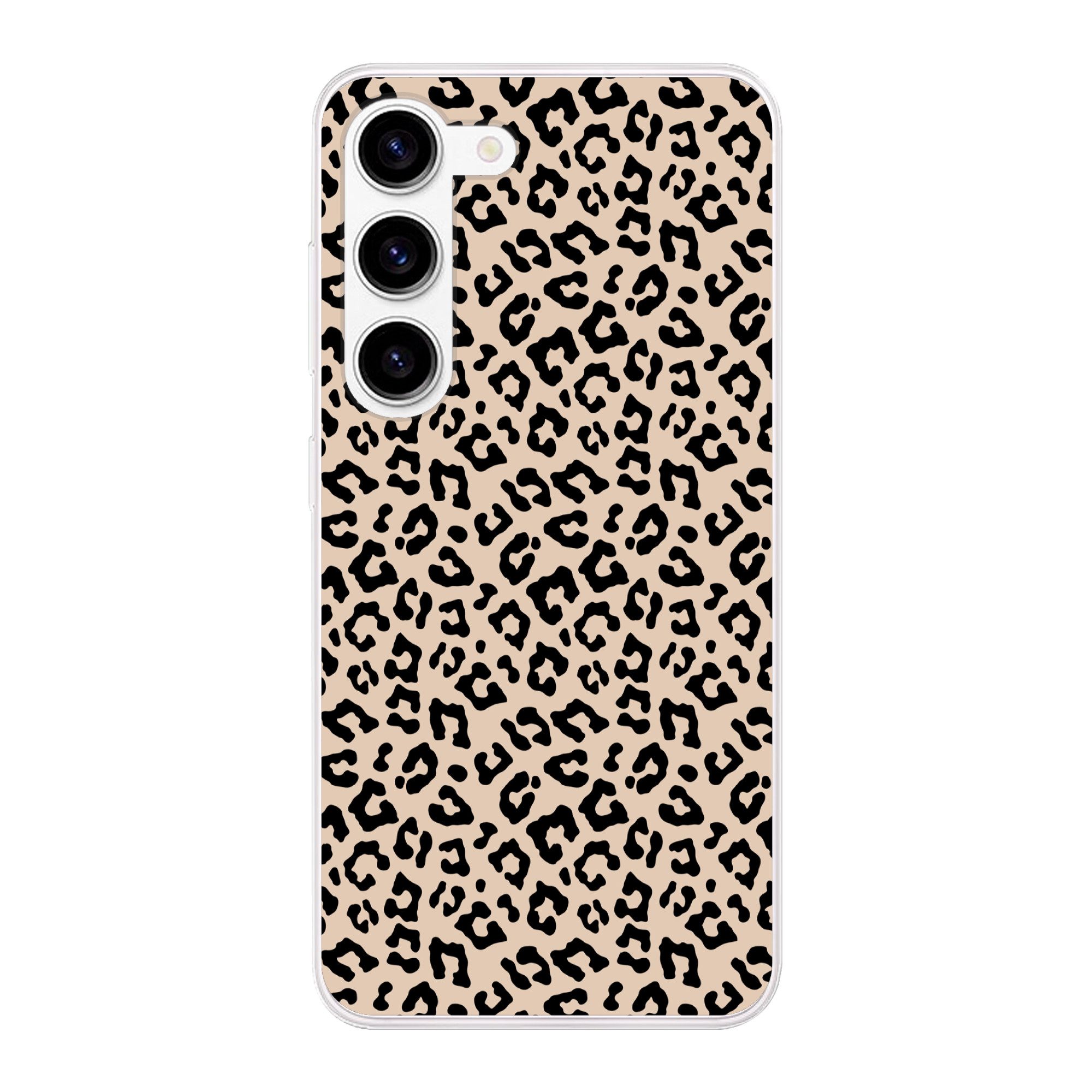 MuchoWow Handyhülle für Samsung Galaxy S23 Pantherdruck - Schwarz - Braun - Tierdruck, Phone Case, Silikon, Schutzhülle Dünn