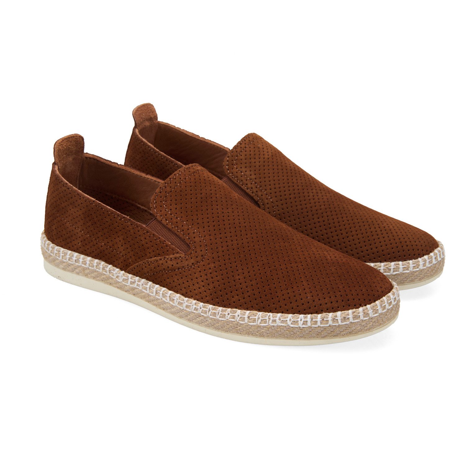Desa Herren-Slipper aus Wildleder – Flacher Absatz, ohne Verschluss Loafer