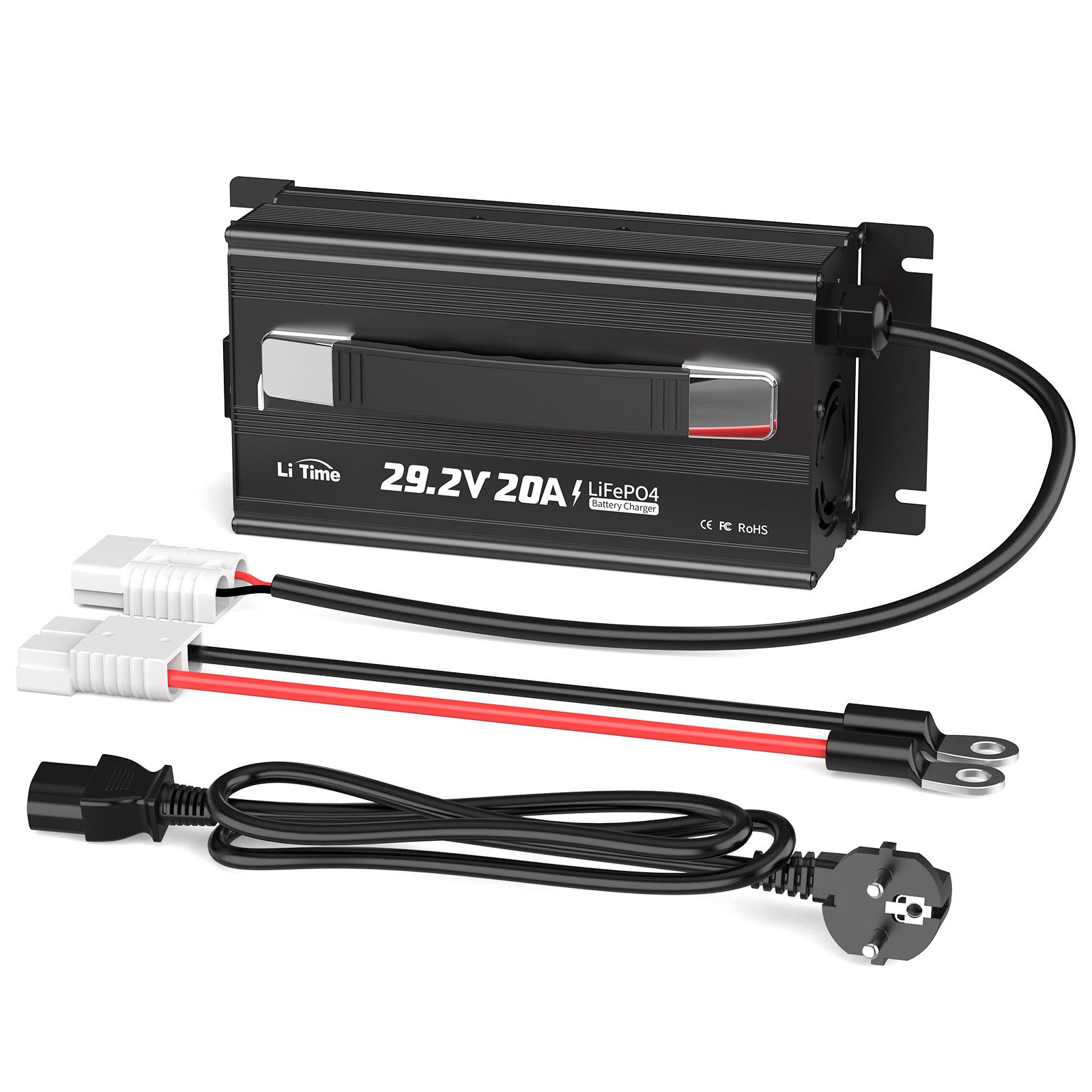 LiTime 29.2V 20A Lithium Batterieladegerät Akku-Set (1 St), Geeignet für 24V LiFePO4 Lithium Batterie