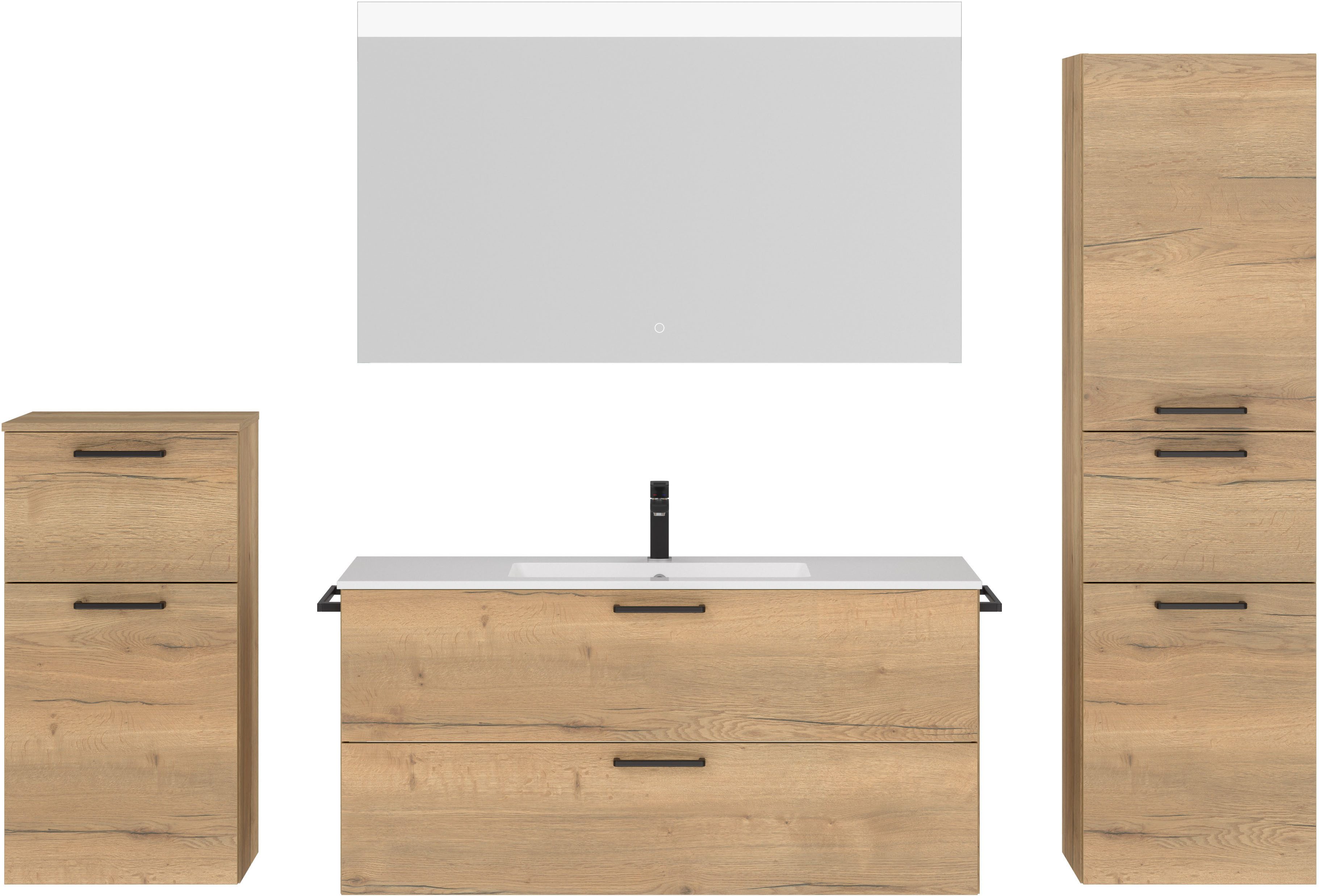 nobilia® Badmöbel-Set Tolvina, (4-St., vormontiert, mit günstig online kaufen