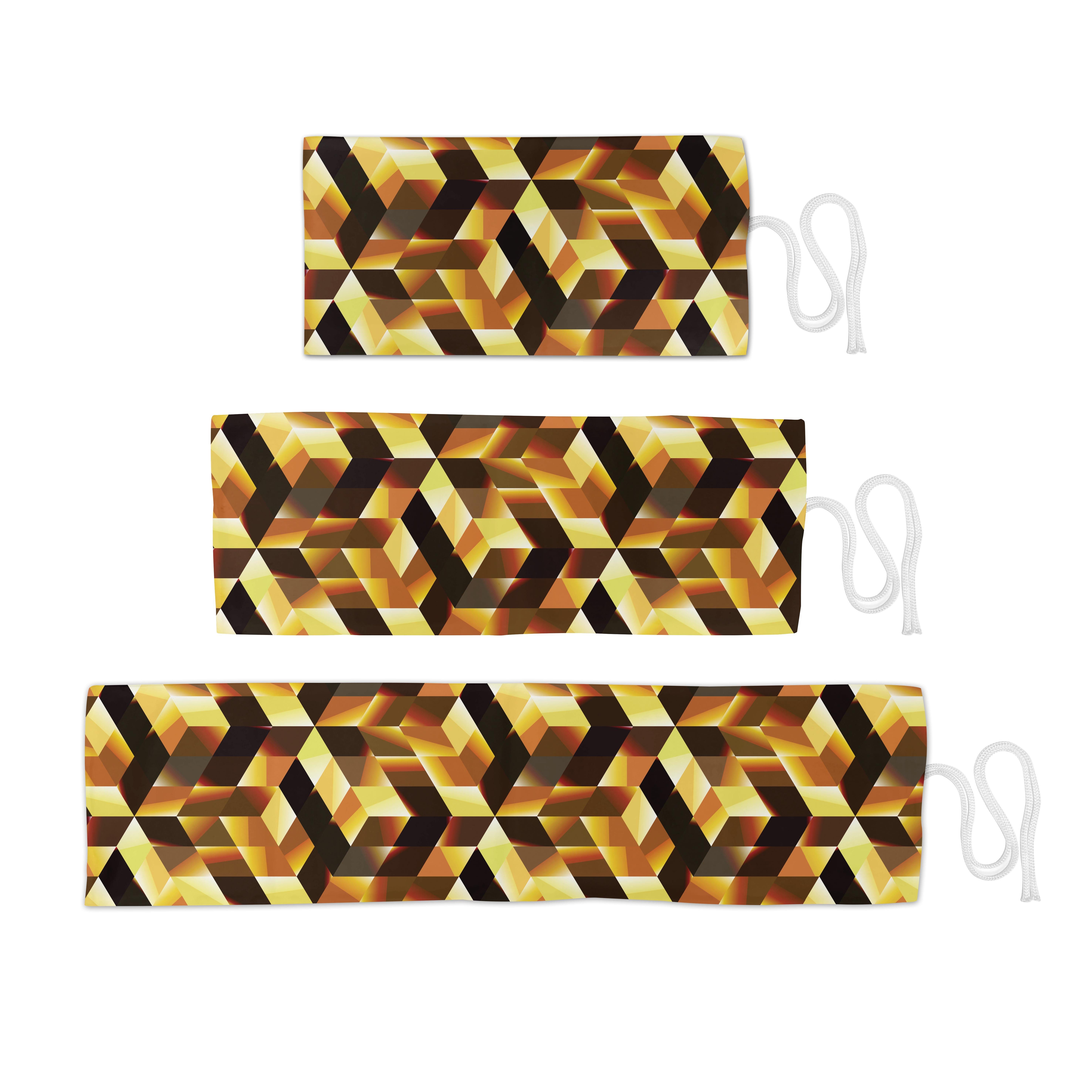 Organizer, und Segeltuch langlebig Braun Gelb Grafik-Cubes Abstrakt Federmäppchen tragbar Schwarz Abakuhaus Blocks Stiftablage