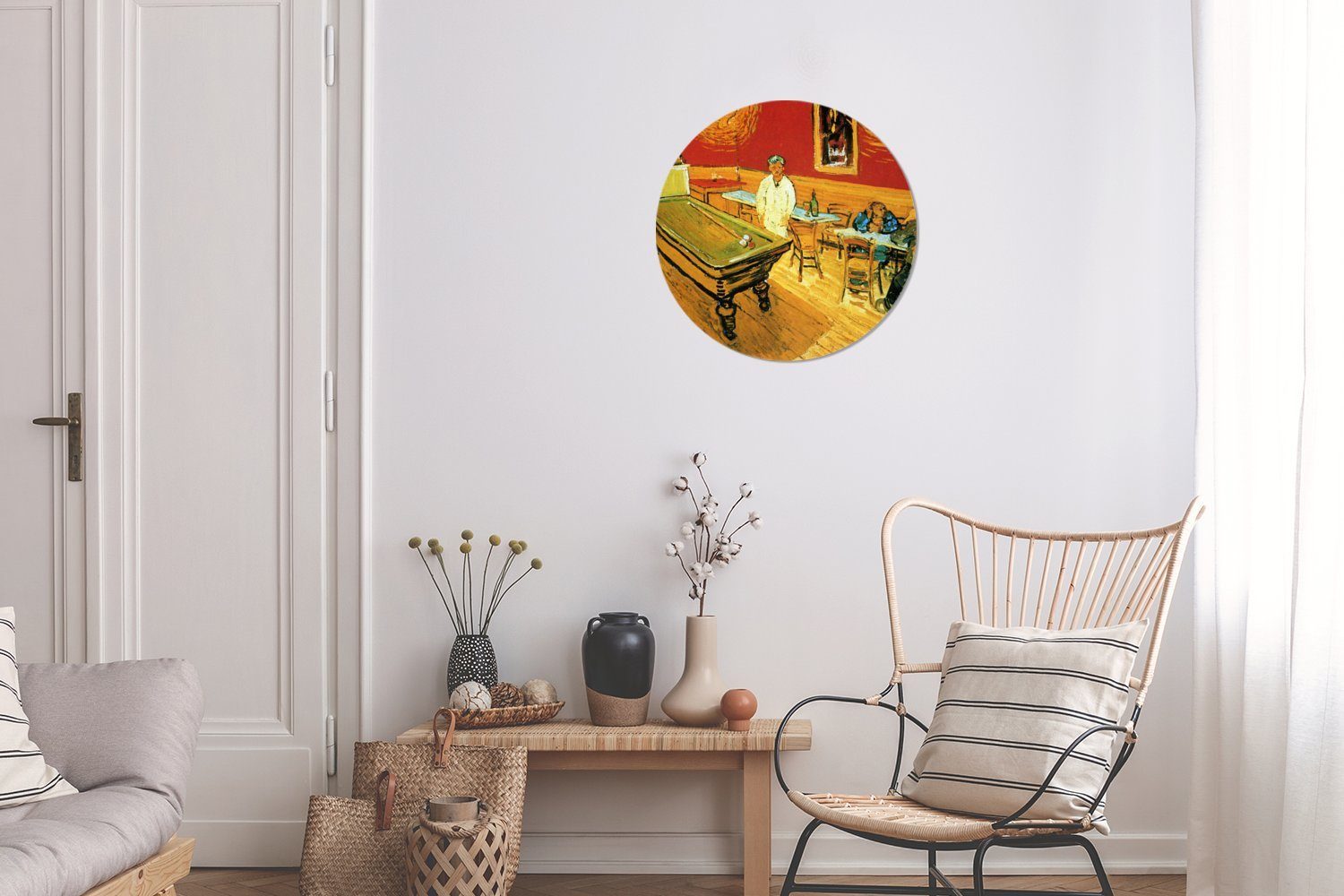 Wandsticker van Wohnzimmer Gemälde - für MuchoWow von Kinderzimmer, Nachtcafé St), Tapetenaufkleber, Gogh Tapetenkreis (1 Rund, Vincent Das