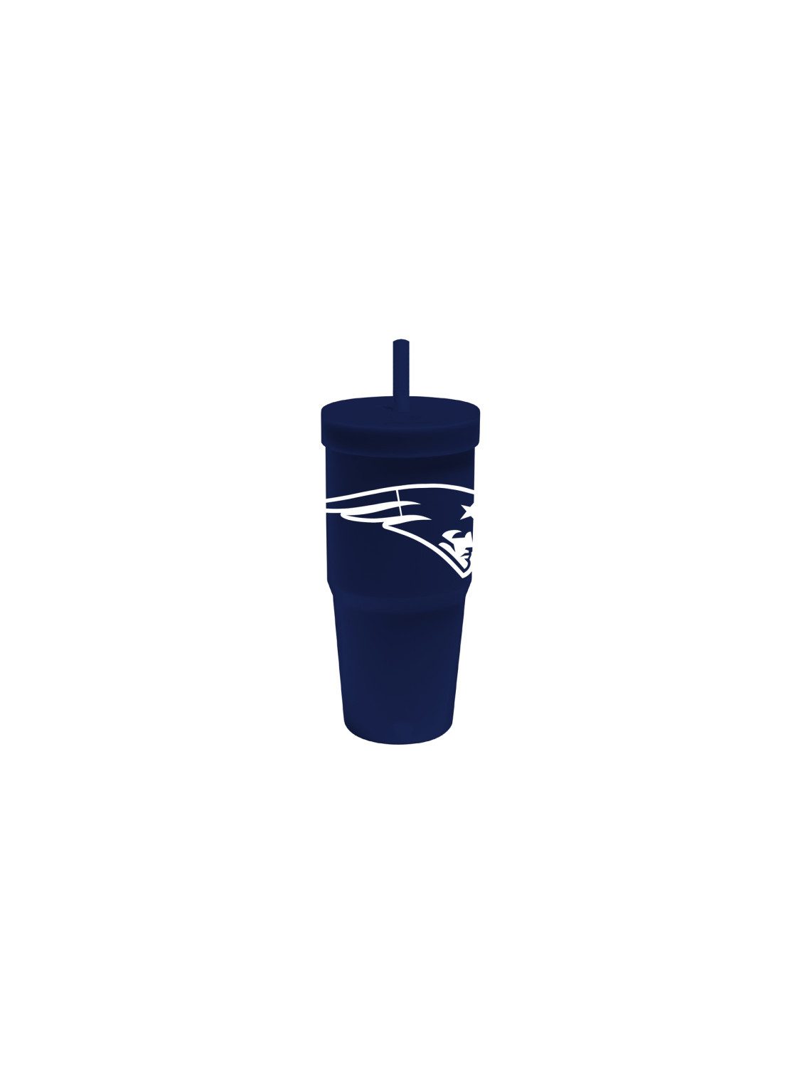 New England Patriots Glas New England Patriots Silicon Glass W/Straw & Lid