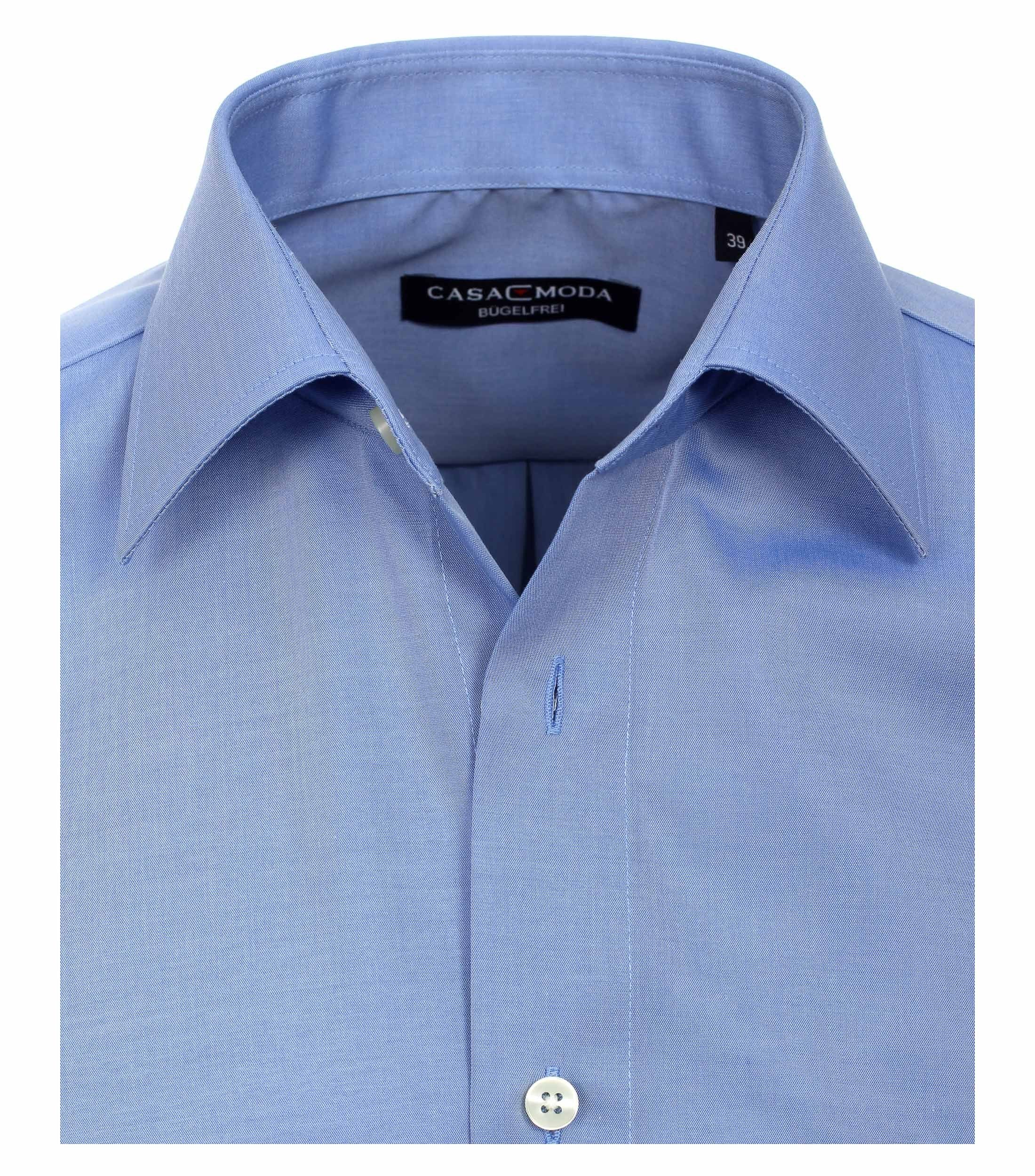 CASAMODA Businesshemd Herren Hemd extra langer Arm 72cm Langarm Hemd uni regular fit, blau HL29, 43