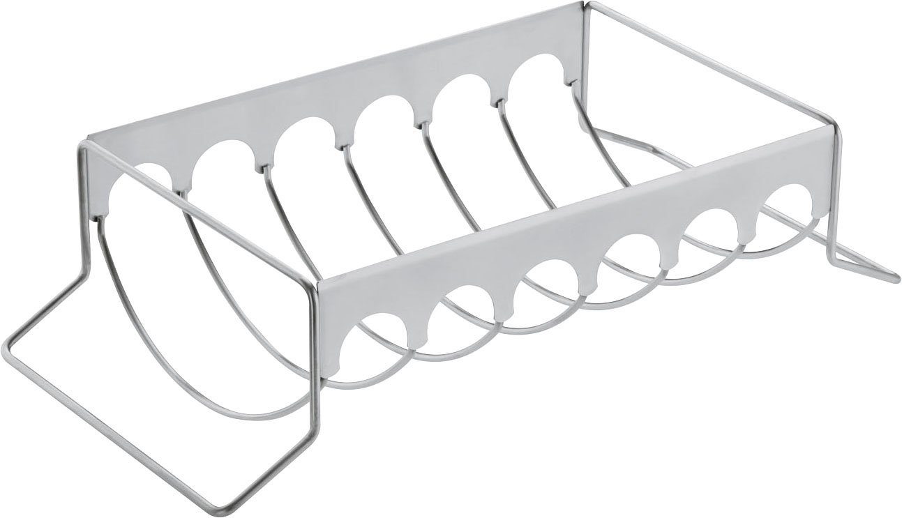 RÖSLE Sparerib-Halter 25087, Aufsatz zur Zubereitung von Spareribs, Bratenkorb, Edelstahl