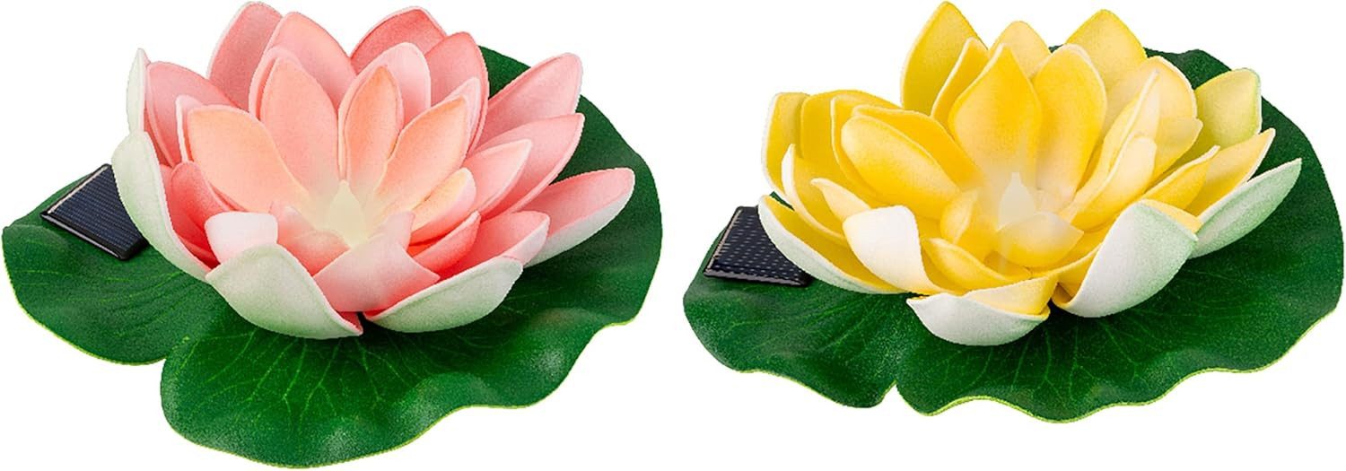 Lumineo LED Solarleuchte Solar Gartenleuchte Seerose 17x6cm Kunststoff 1 Stück Sortiert – Bild 3 von 3