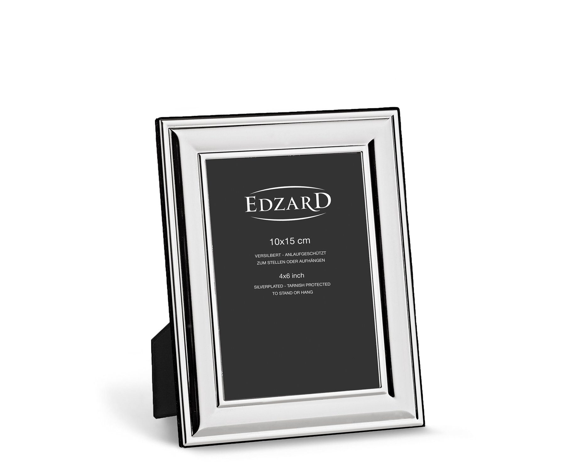 EDZARD Bilderrahmen Sunset, versilbert und anlaufgeschützt, für 10x15 cm Bilder – Fotorahmen