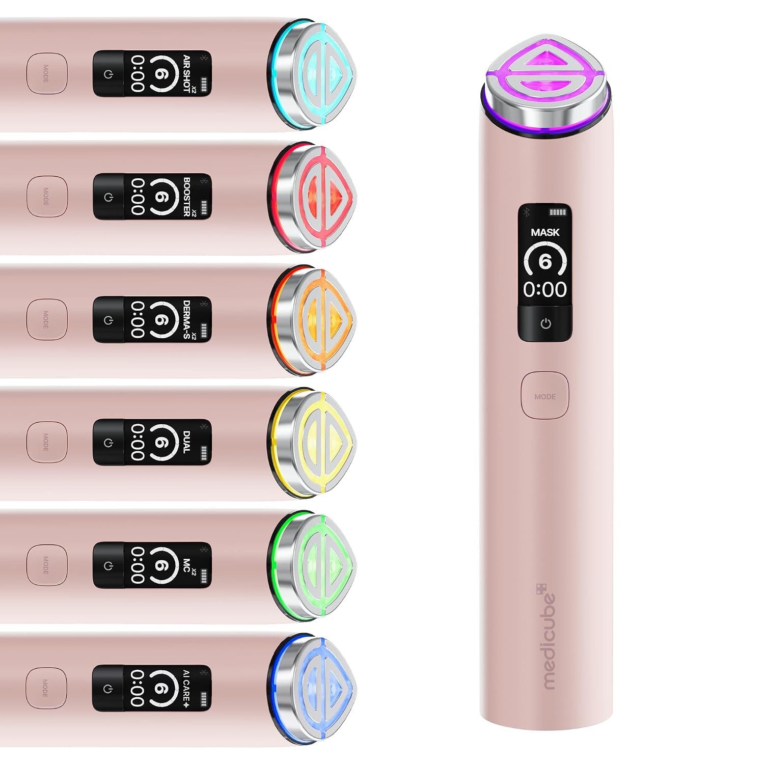 Medicube Lichttherapiegerät AGE-R Booster Pro X2 Pink – 7-in-1 Beautytech-Gesichtsgerät, für Poren, Straffung & Ausstrahlung 1-tlg., durch Elektroporation, Mikrostrom, EMS & 7-Farben-LED, mit App-Steuerung, 6 Intensitätsstufen & Dual-Modus