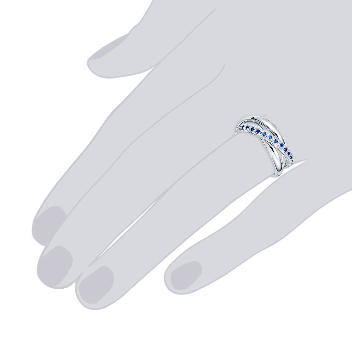 Lulu & Jane Fingerring blau Zirkonia Ring