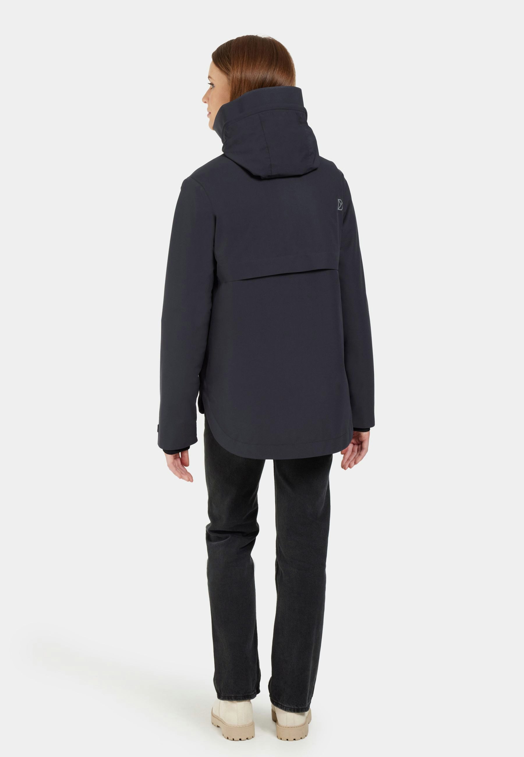 Didriksons Outdoorjacke Damen Winterjacke wasserdicht winddicht atmungsaktiv Kapuze JENNIE 2-Wege-Reißverschluss, Reflektierender Logo-Druck, Verstellbare Kapuze