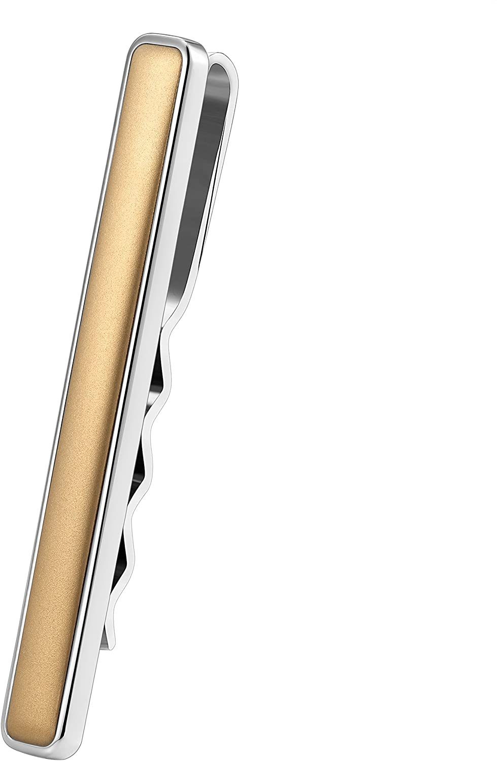 Karisma Krawattennadel Karisma Hochwertige Herren Edelstahl 316L/Krawattenklammer, Tie Clip Farbwahl KTC205 - Gold