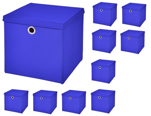 StickandShine Aufbewahrungsbox “10 Stück Faltboxen 28 x 28 x 28 cm faltbar mit Deckel Aufbewahrungsbox in verschiedenen Farben (10er SET 28x28x28) 28cm”