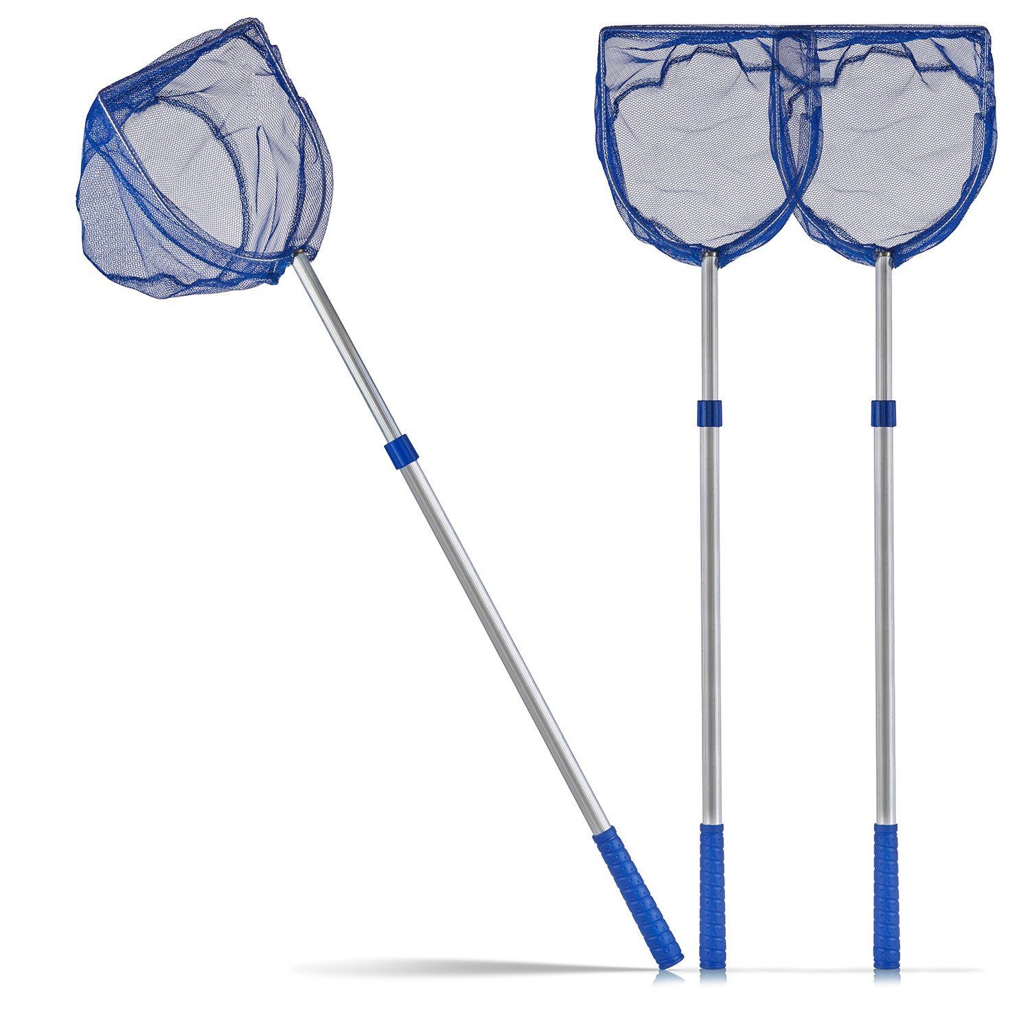 BigDean Angelkescher 3x Kescher für Kinder Teleskop Kinderkescher 75cm lang (Set, 3-St., Kinderkescher), Kinderkescher, Teleskopstange, Feinmaschig, Kompakt